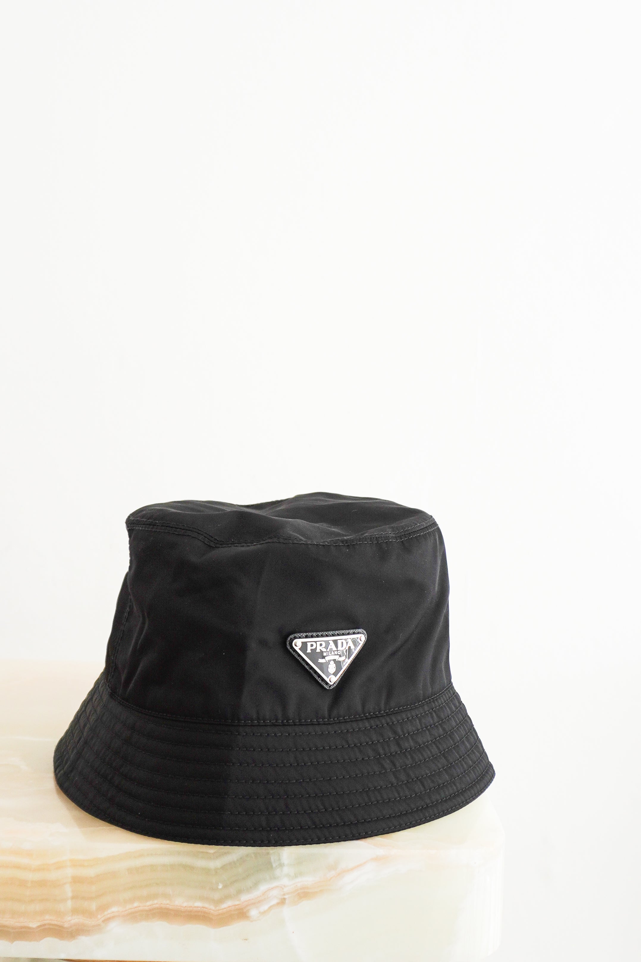 Prada Black Re-Nylon Bucket Hat (RRP £520) | Authentic Preloved FINAL SALE