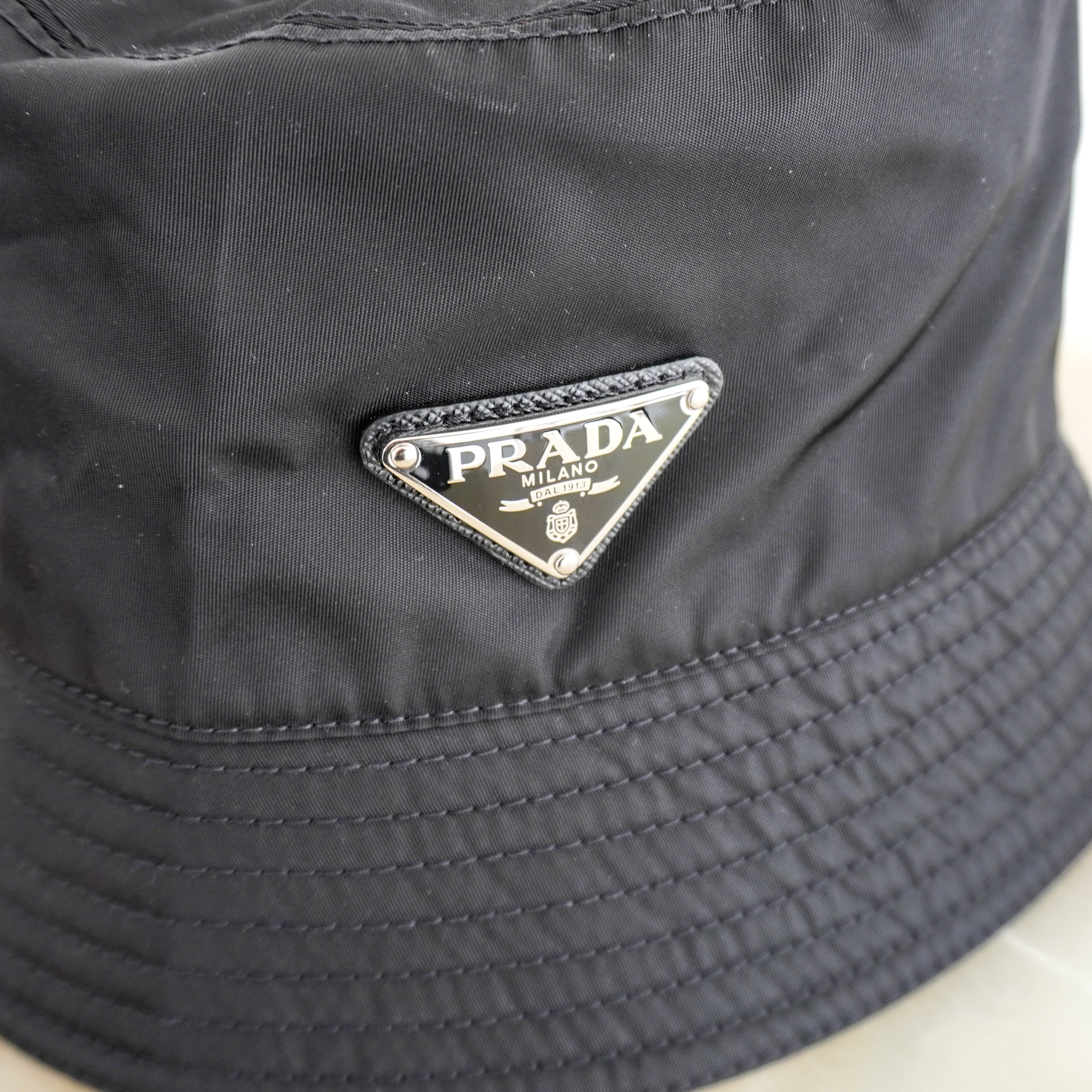 Prada Black Re-Nylon Bucket Hat (RRP £520) | Authentic Preloved FINAL SALE