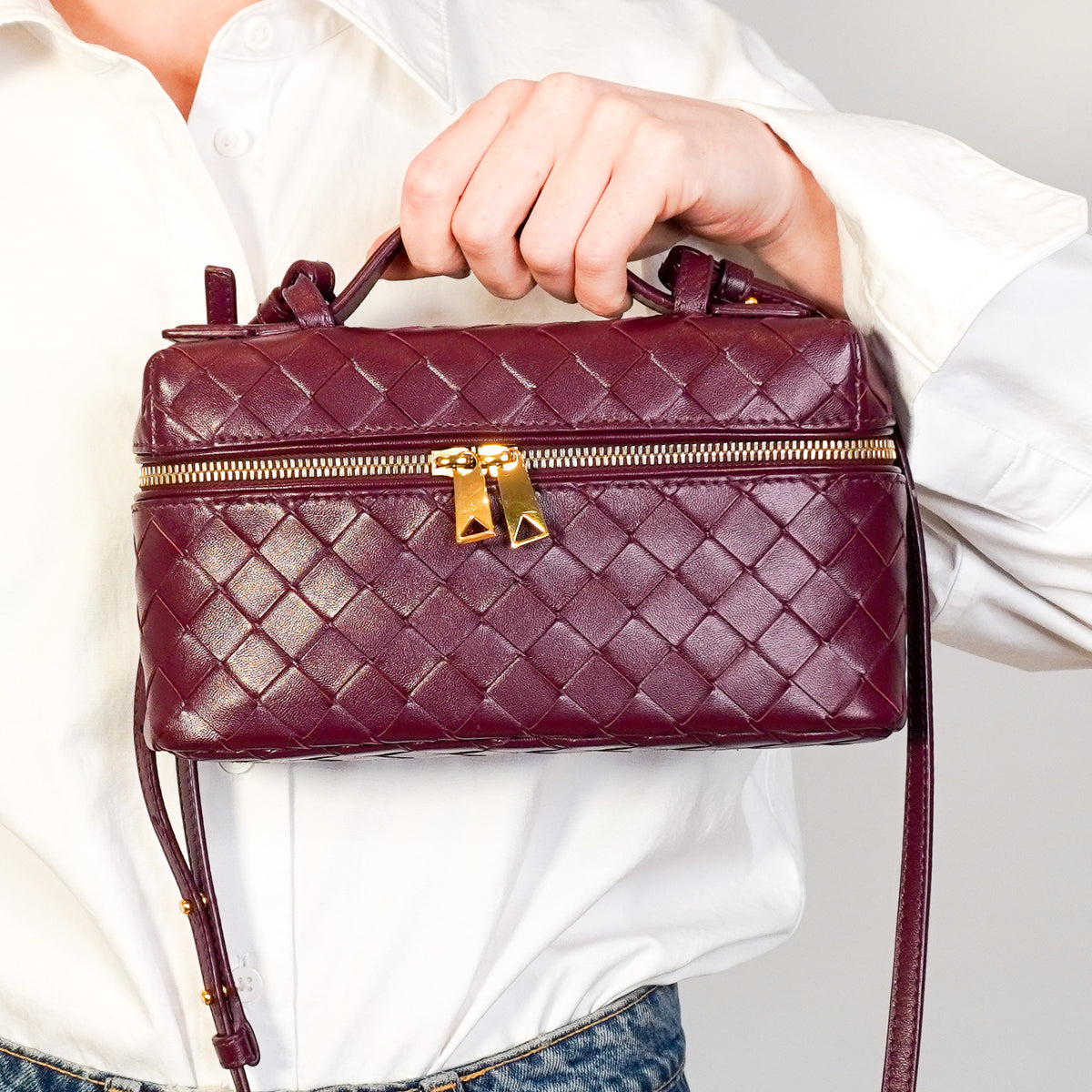 Bottega Veneta Bang Bang Vanity Case in Barolo (RRP £2400) | Authentic Preloved - Reloved Again