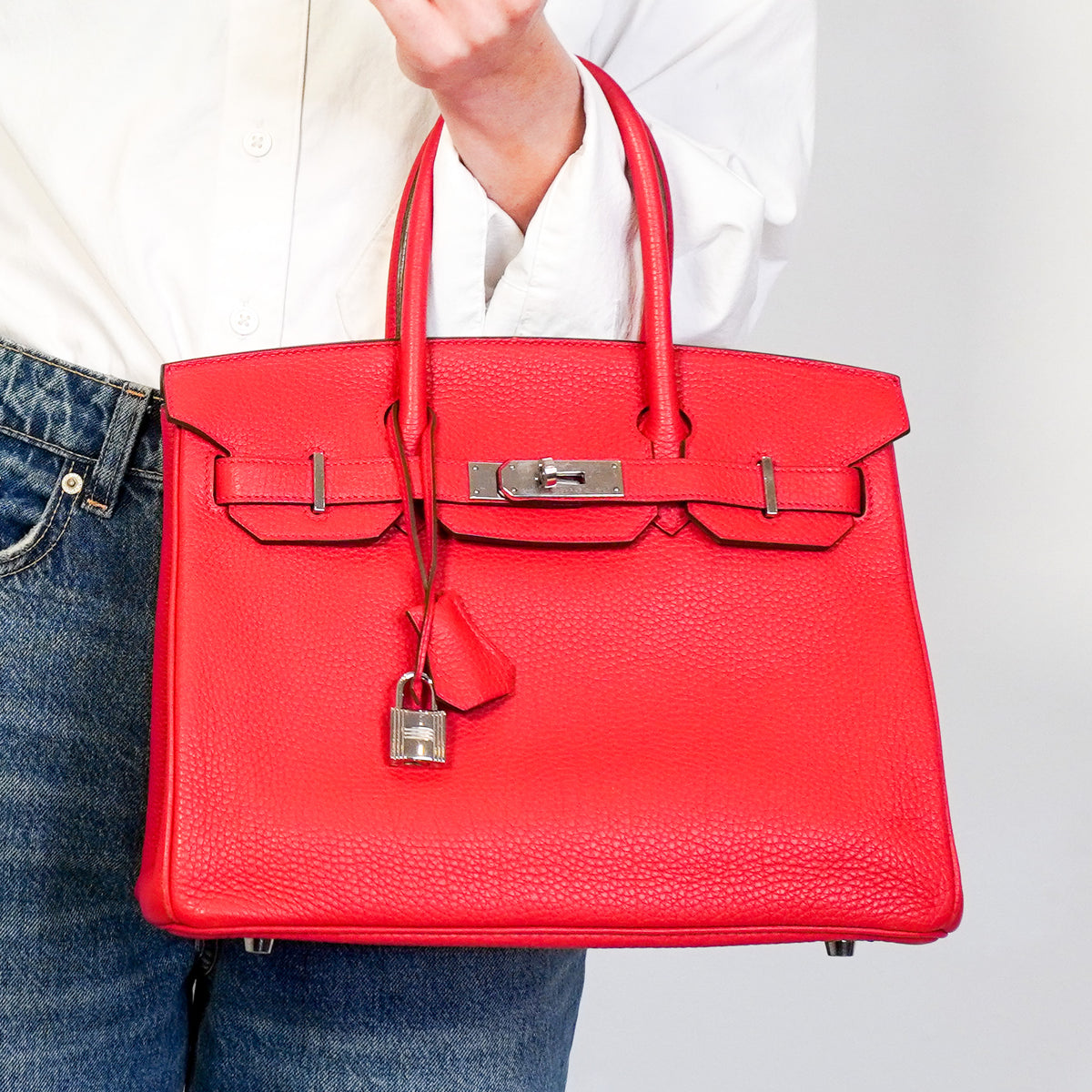 Hermes Birkin 30 Togo Palladium Hardware Rouge Casaque | Authentic Preloved