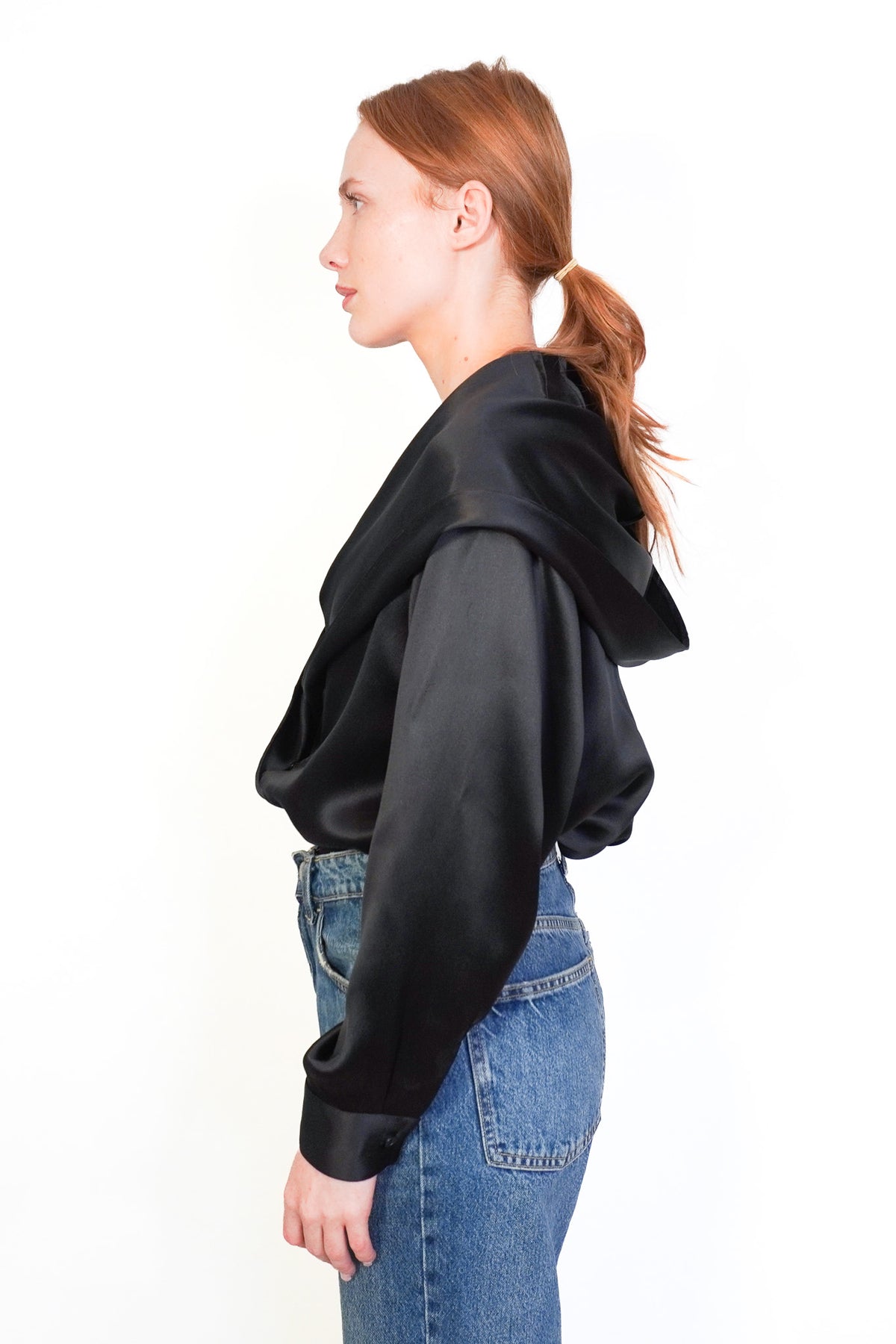 Alaia Silk Hooded Black Bodysuit (RRP £1300) | Authentic Preloved