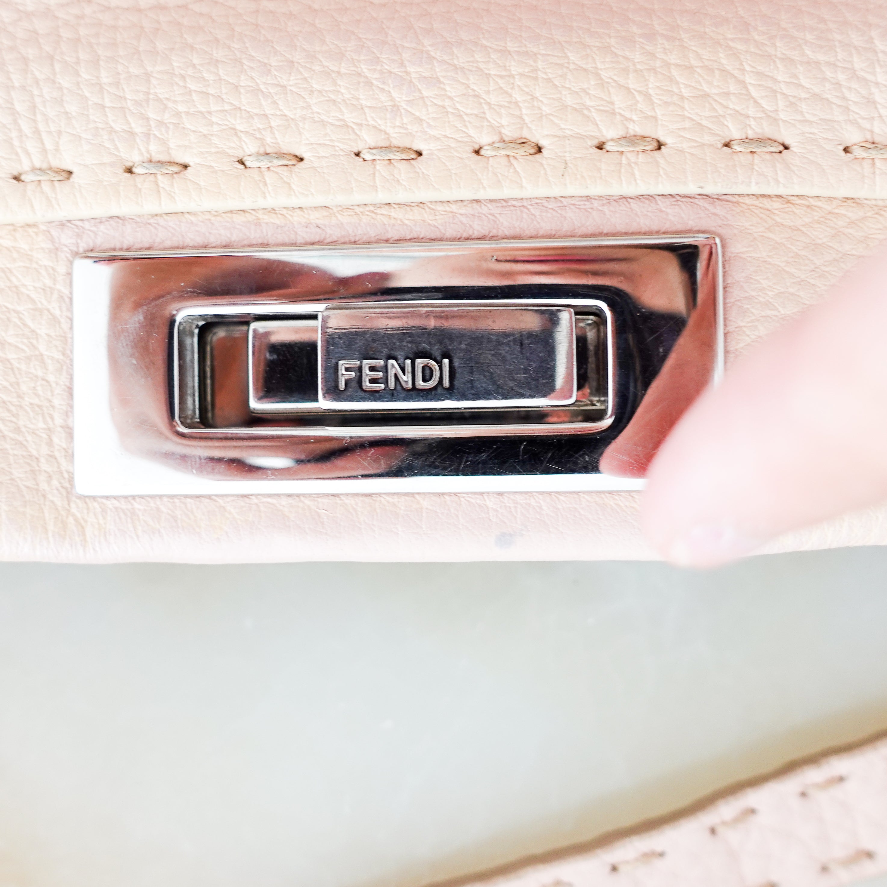 Fendi Cuoio Romano Selleria Beige Medium Peekaboo Satchel RRP £4K | Authentic Preloved