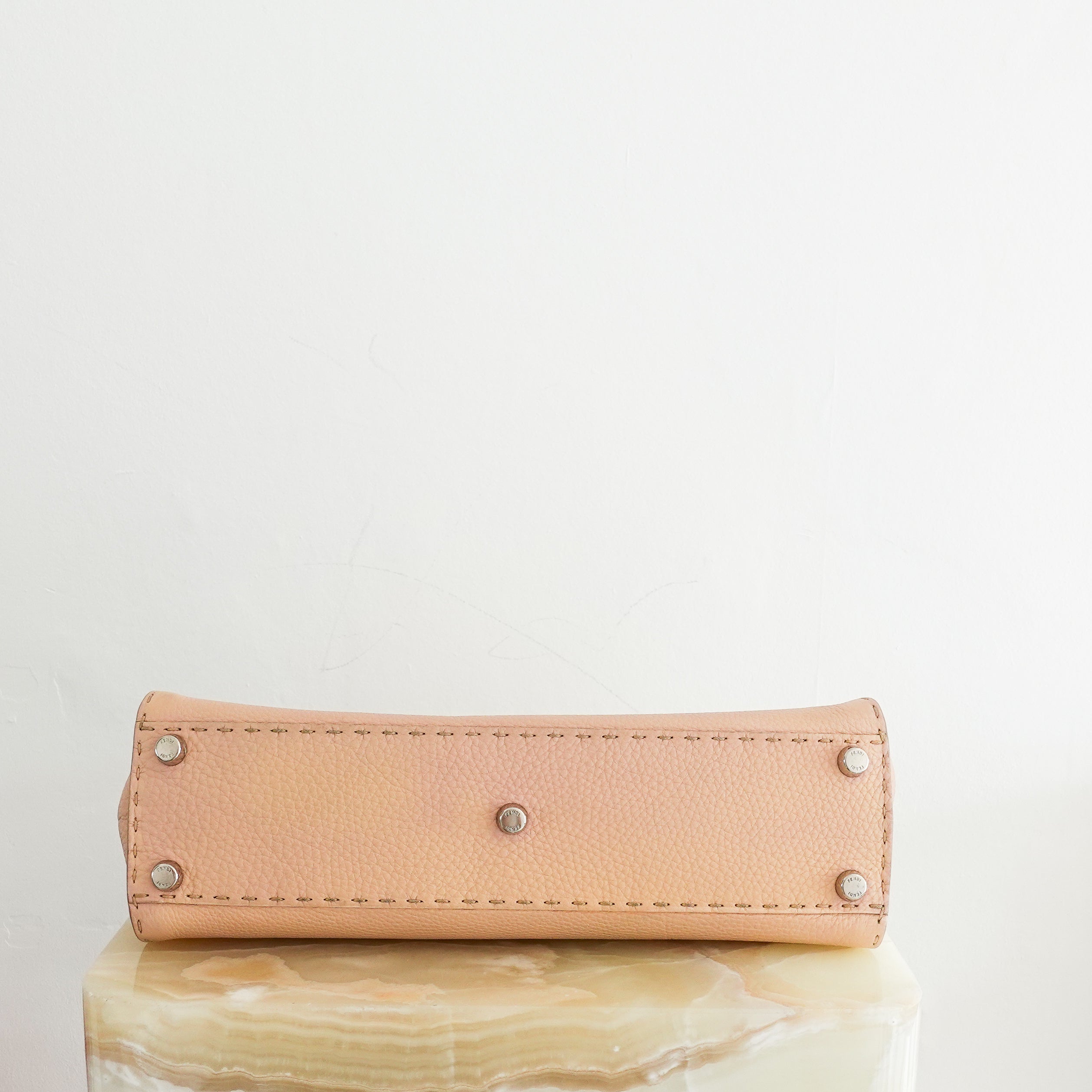 Fendi Cuoio Romano Selleria Beige Medium Peekaboo Satchel RRP £4K | Authentic Preloved