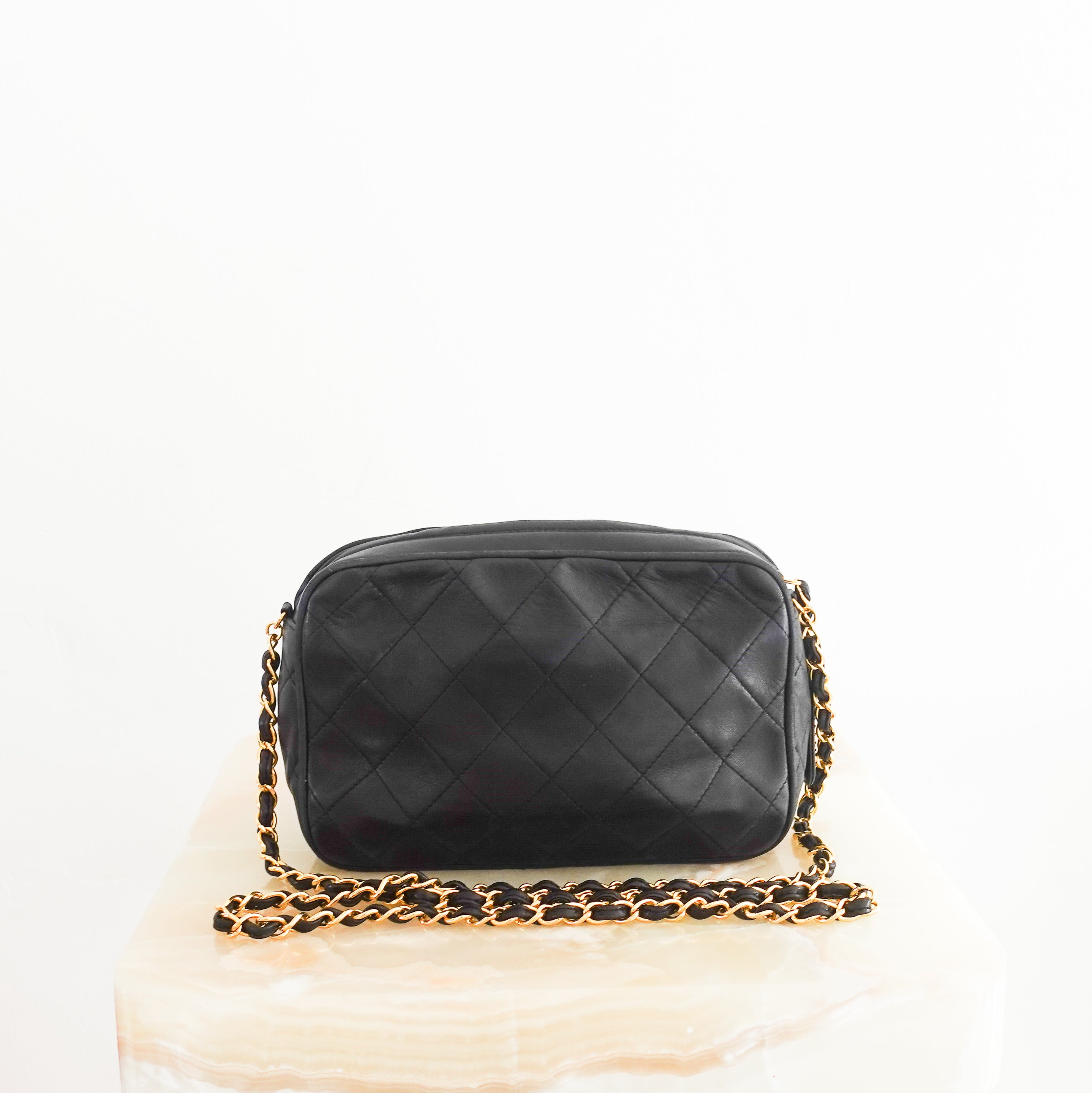 Chanel Vintage Quilted Black Lambskin CC Camera Bag RRP £5,000 | Authentic Preloved