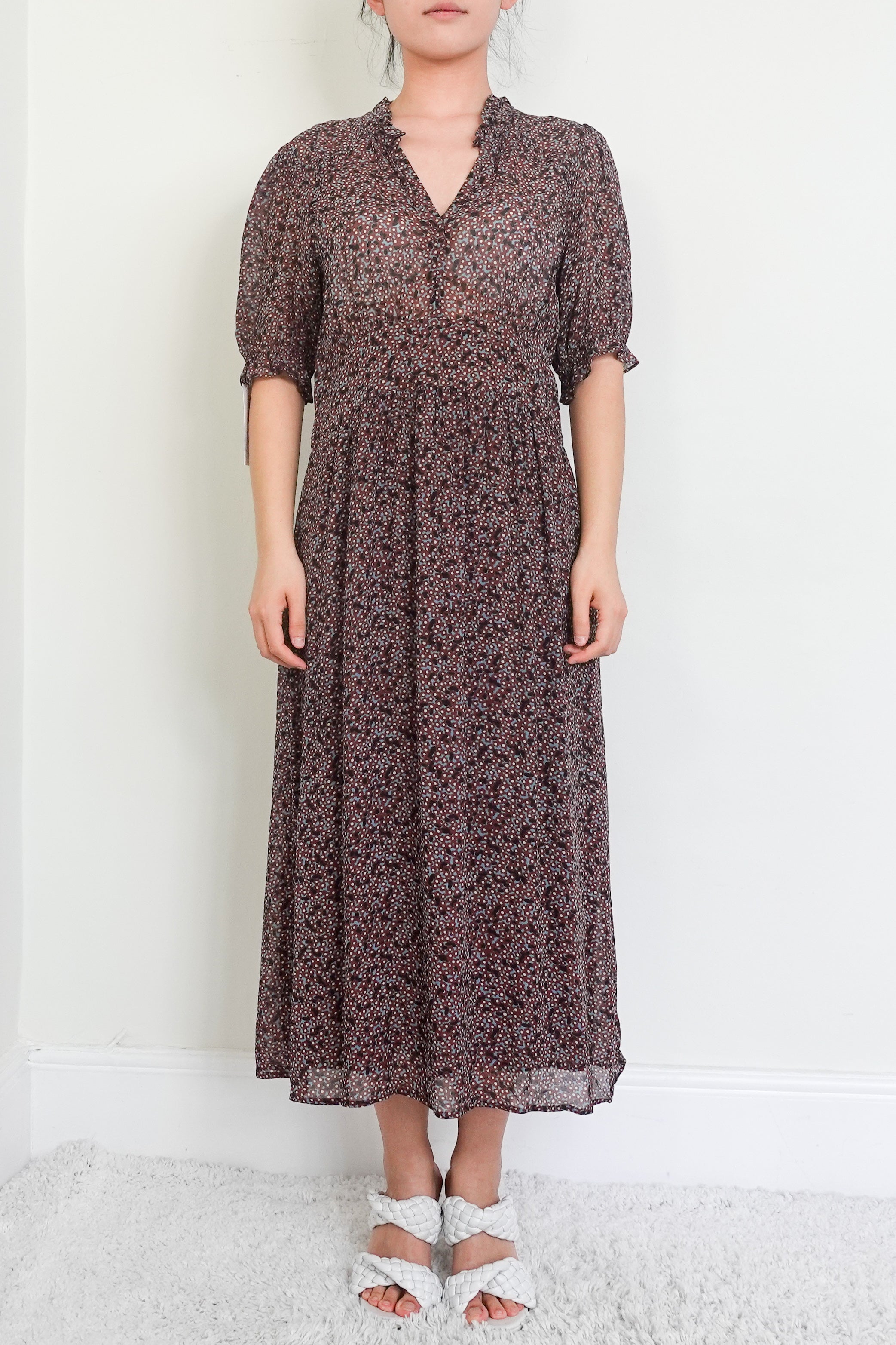 Patterned maxi short sleeve dress RRP £365