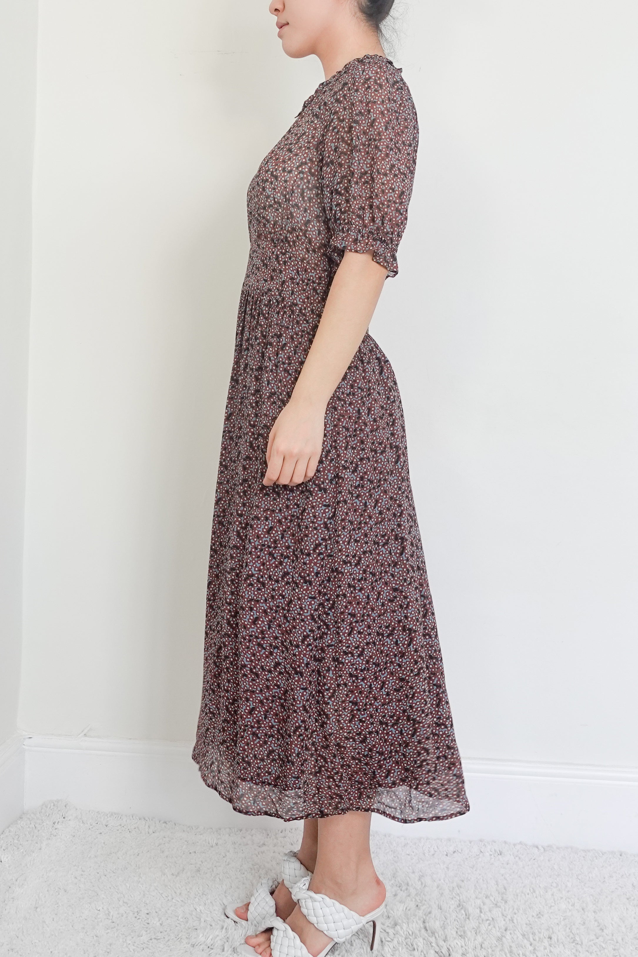 Patterned maxi short sleeve dress RRP £365