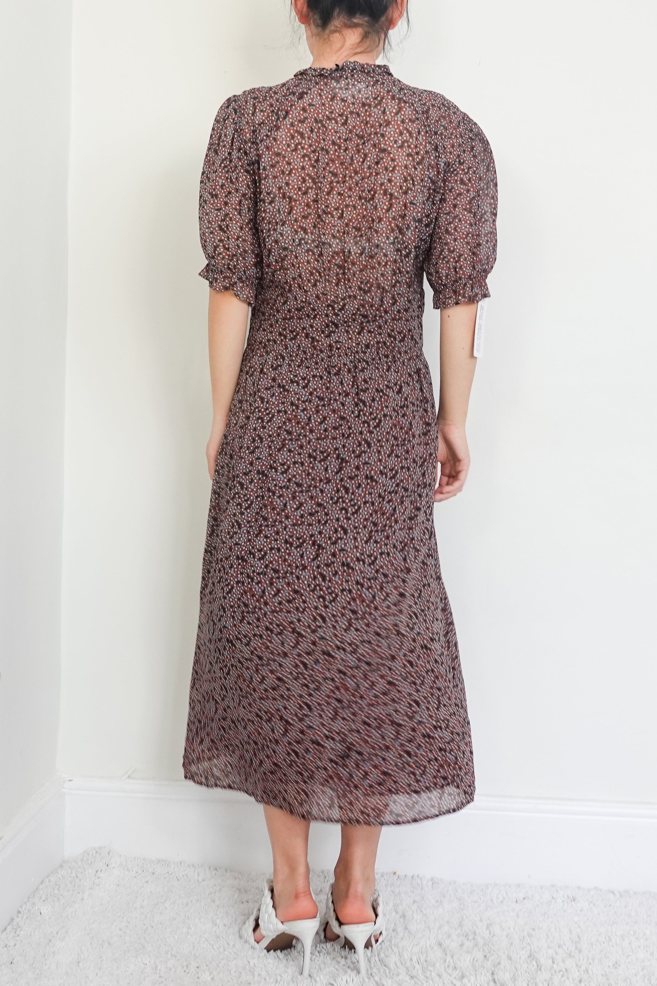 Patterned maxi short sleeve dress RRP £365