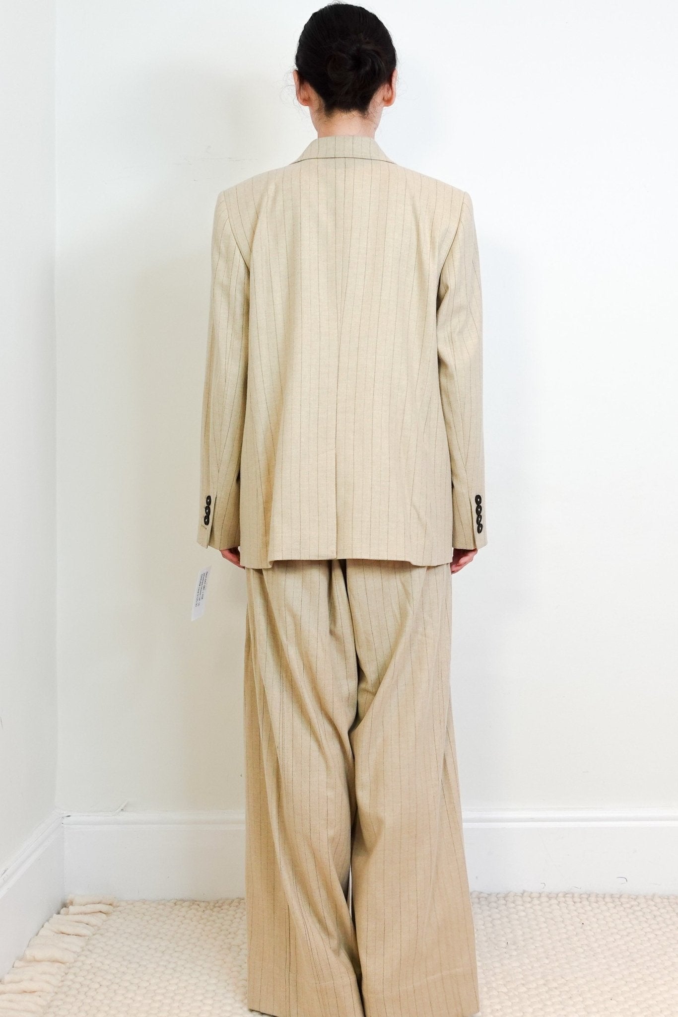 NEW ME+EM Cream and Chocolate Pinstripe Blazer RRP £350 FINAL SALE | Authentic Preloved - Reloved Again