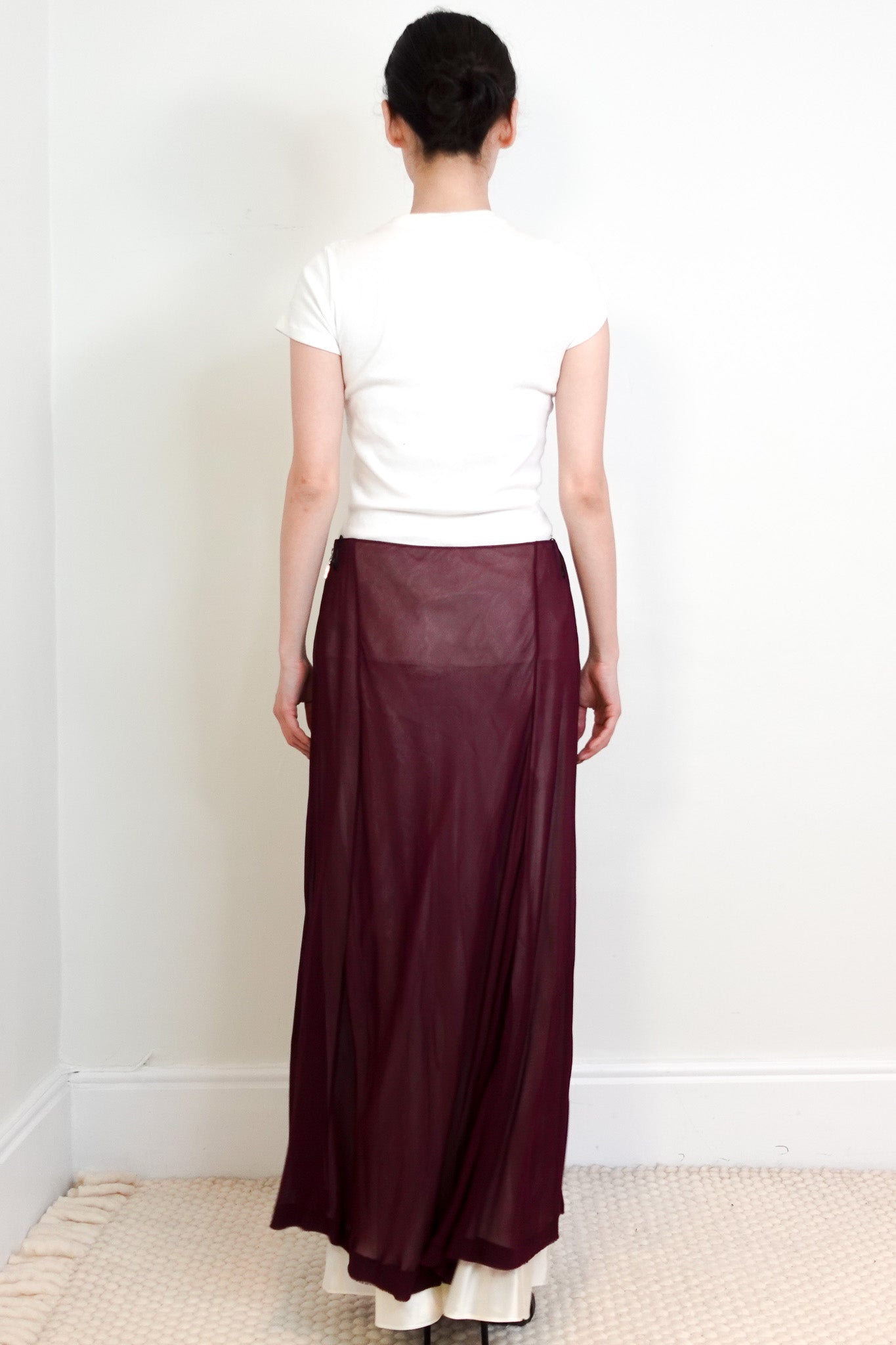 Louis Vuitton Burgundy and Cream Layered Skirt RRP £2160 | Authentic Preloved - Reloved Again