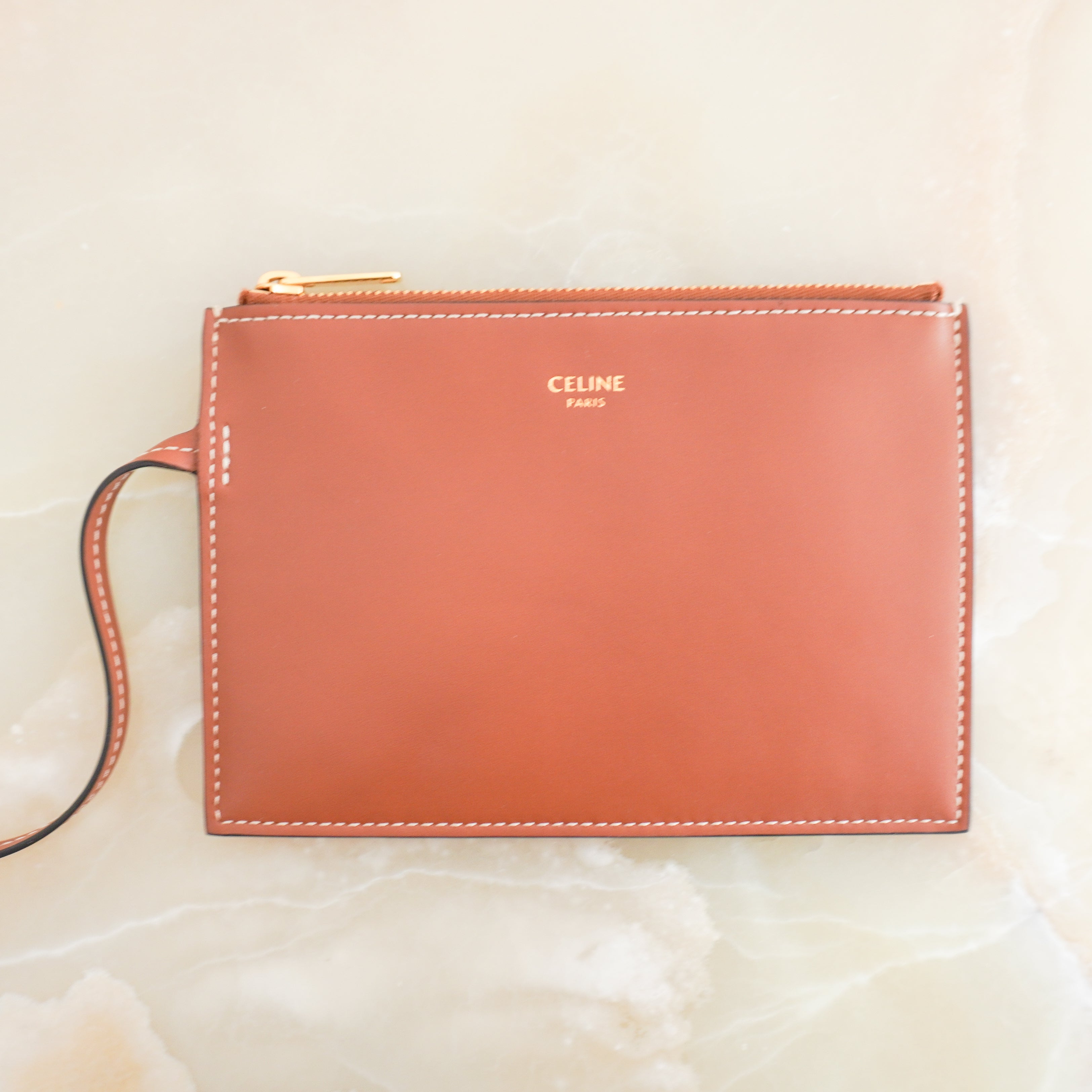 CELINE Small Cabas Thaïs in Raffia & Calfskin in Tan (RRP £1500) | Authentic Preloved