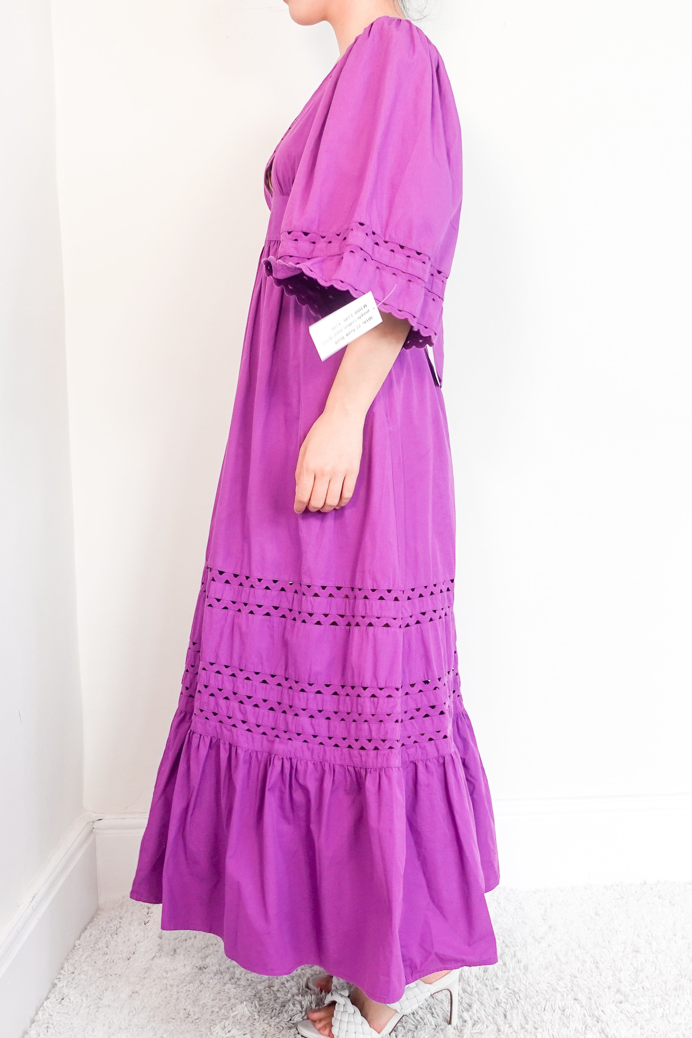 Antik Batik Purple cotton maxi Dress RRP £240 | Authentic Preloved