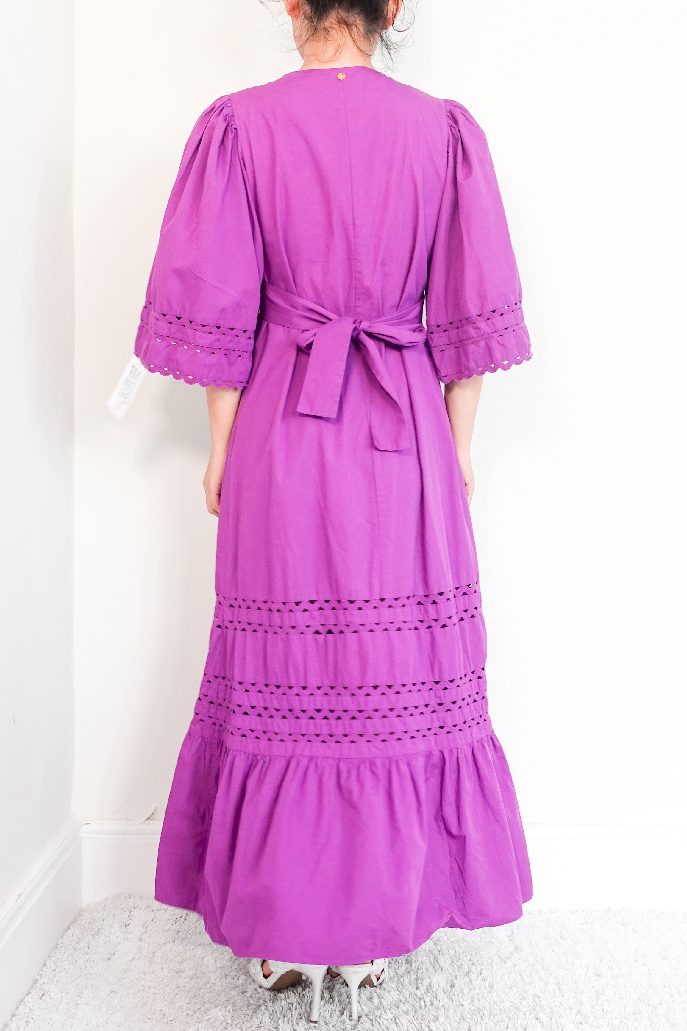 Antik Batik Purple cotton maxi Dress RRP £240 | Authentic Preloved