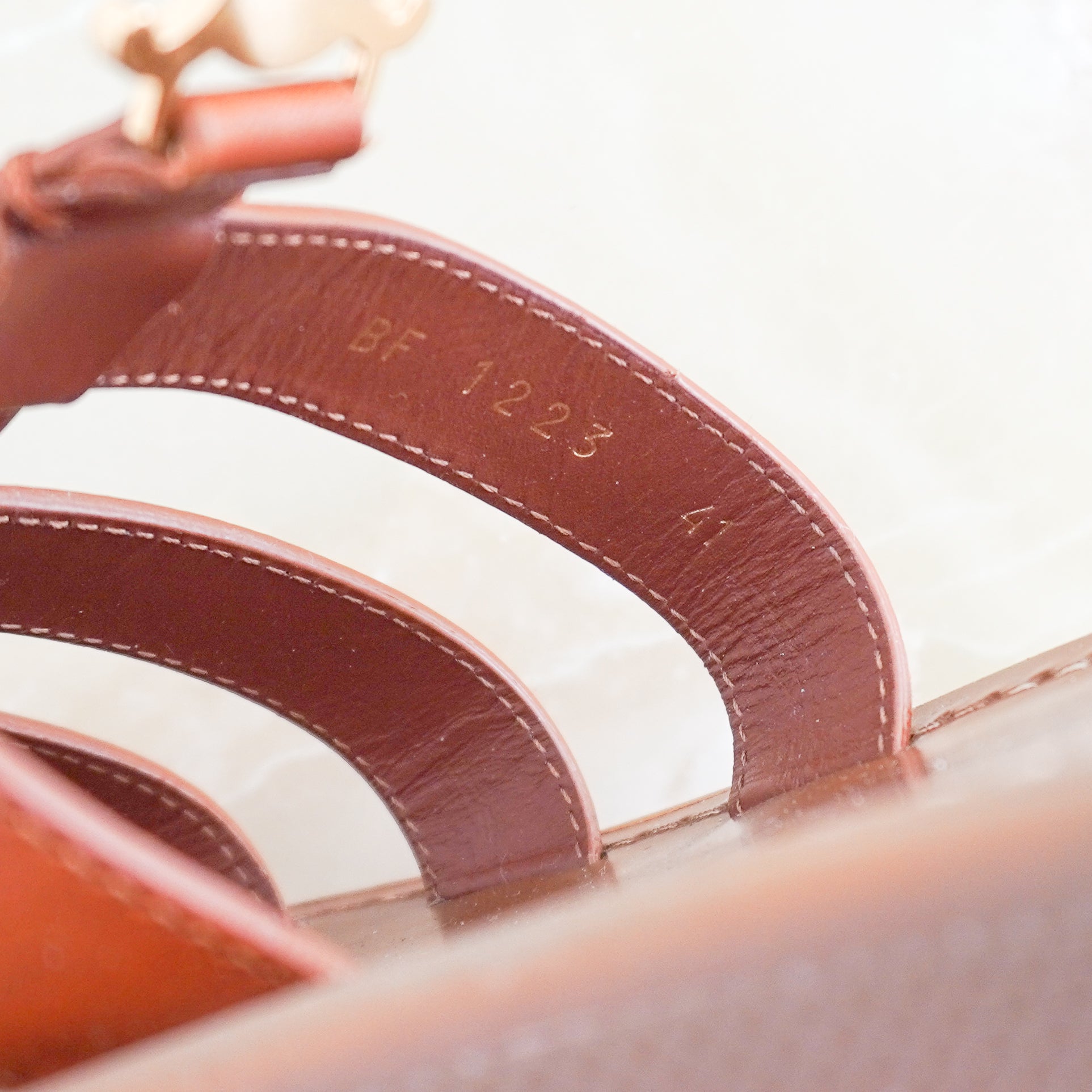 Celine Clea Triomphe Chunky Sandals in Tan Calfskin (RRP £790) | Authentic Preloved