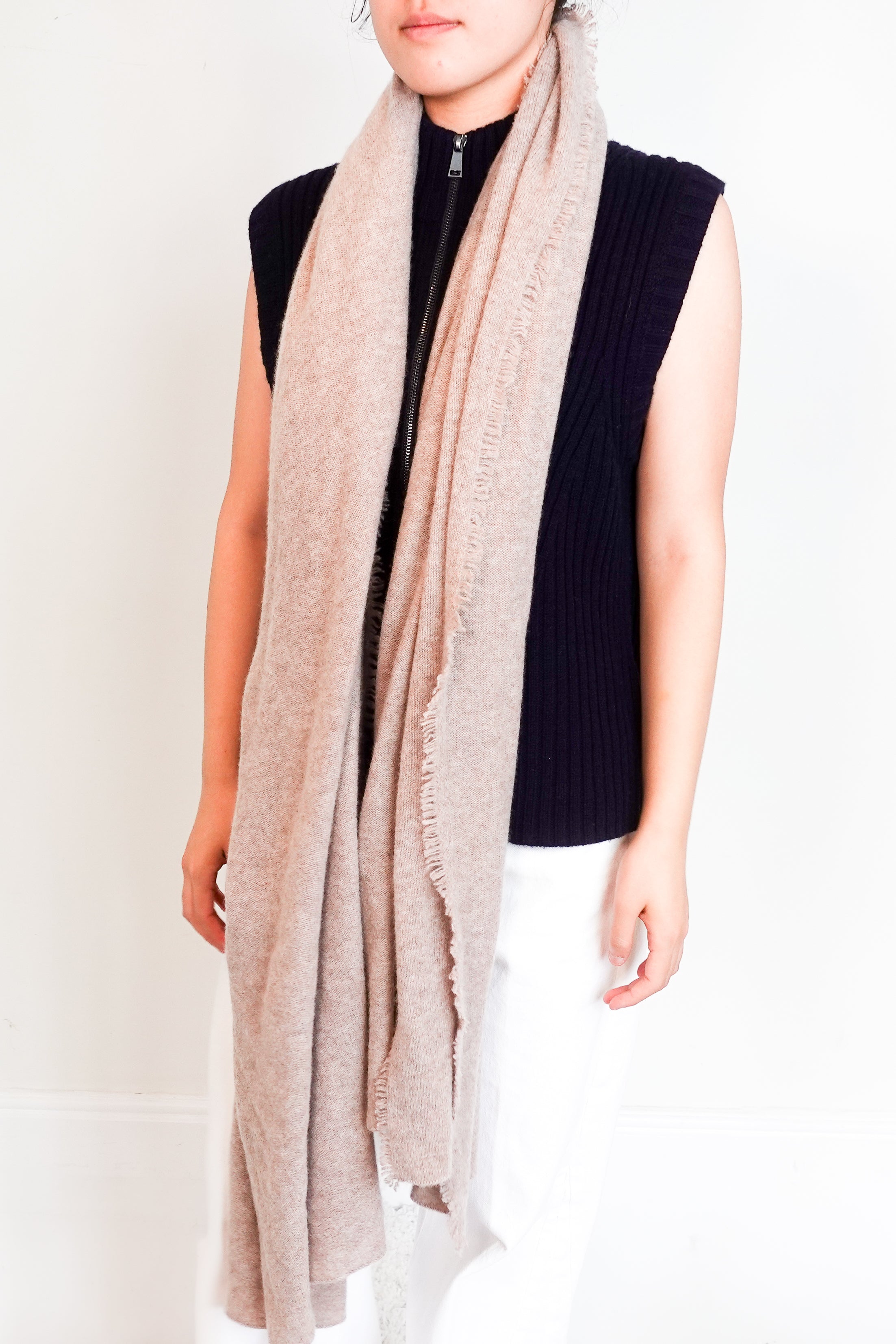 360Cashmere Beige Soft Cashmere Wrap RRP £250 | Authentic Preloved