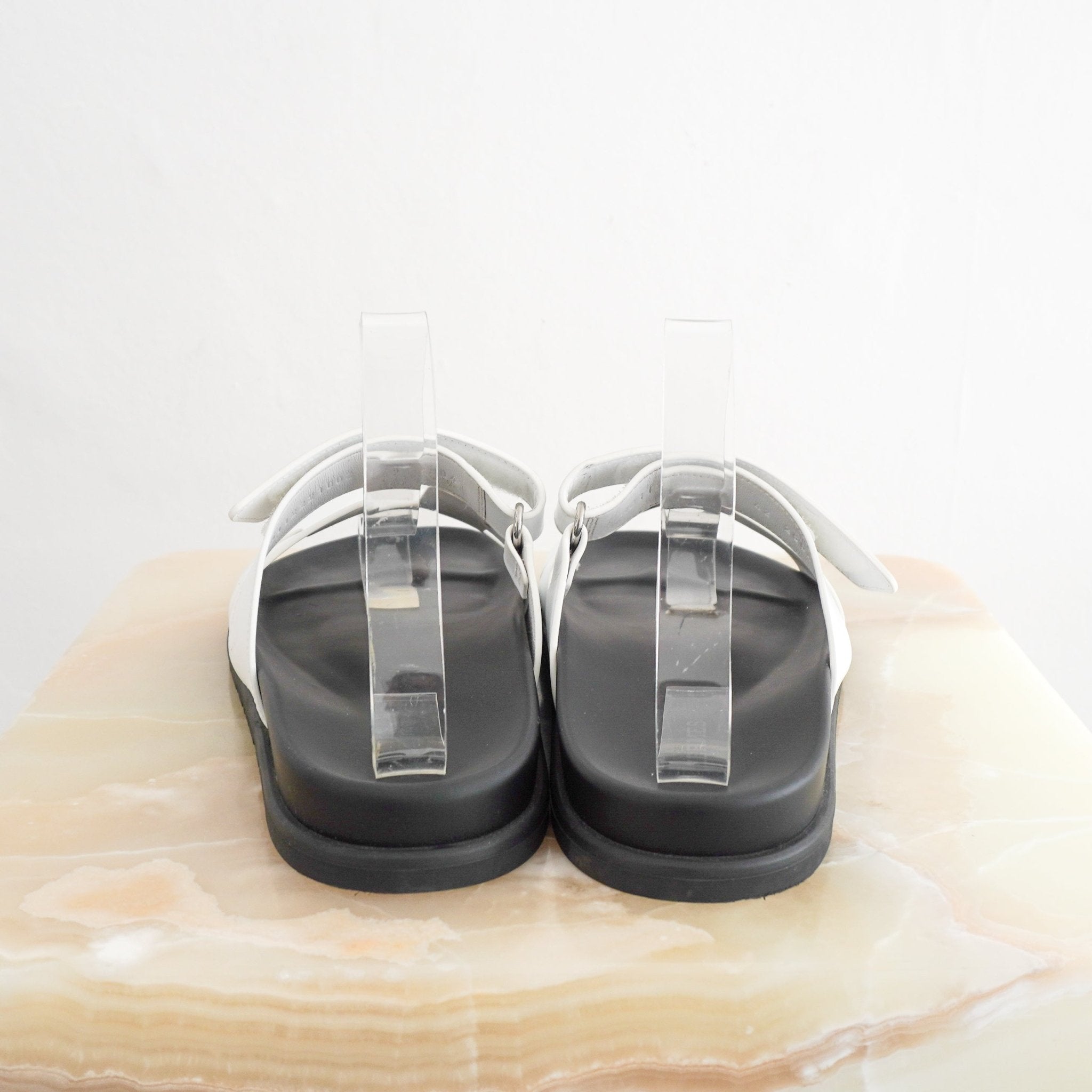 Hermès Chypre Sandals in Blanc Calfskin Leather (RRP £790) | Authentic Preloved - Reloved Again