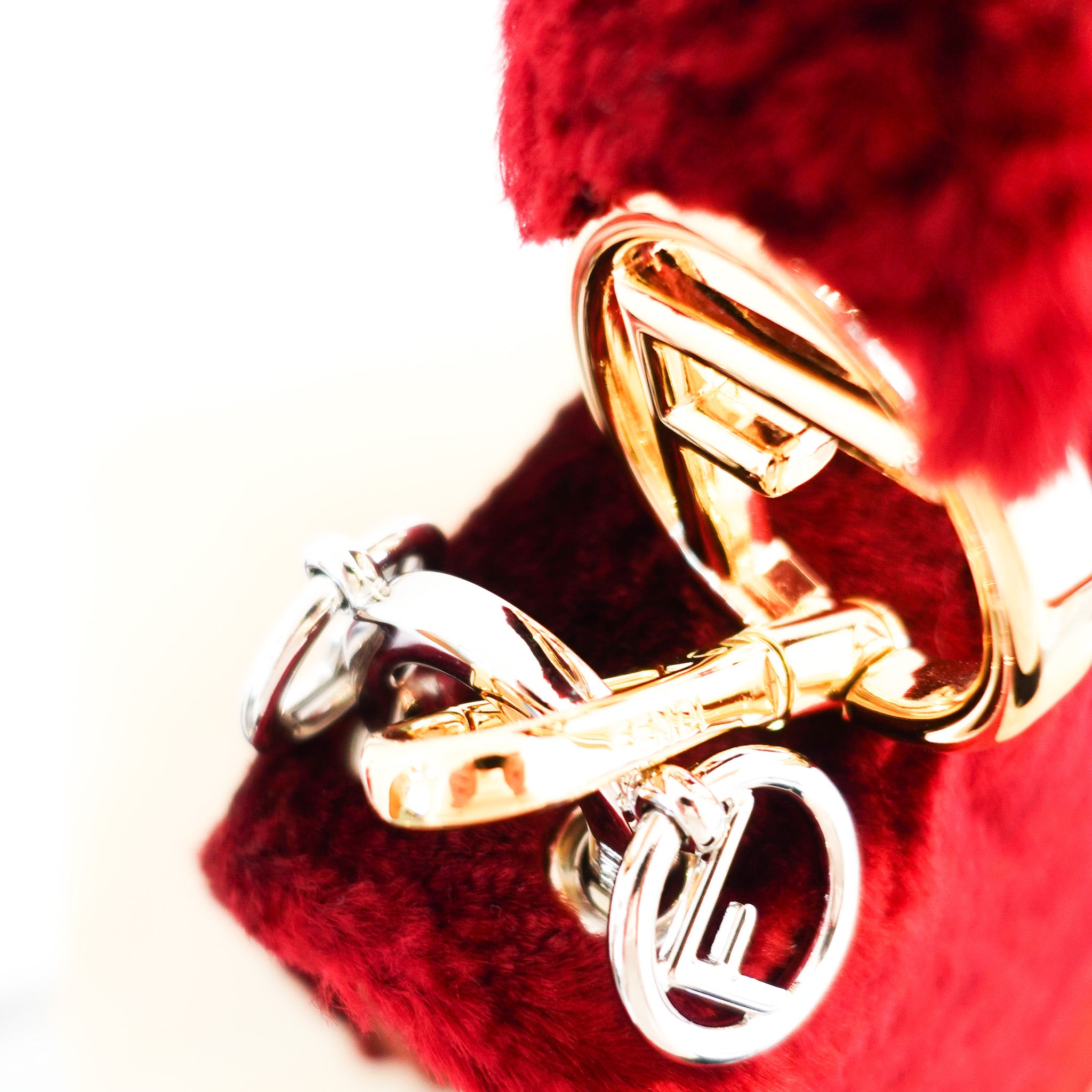 Fendi Kan I F Shoulder Red Velour Bag RRP £1890 | Authentic Preloved - Reloved Again