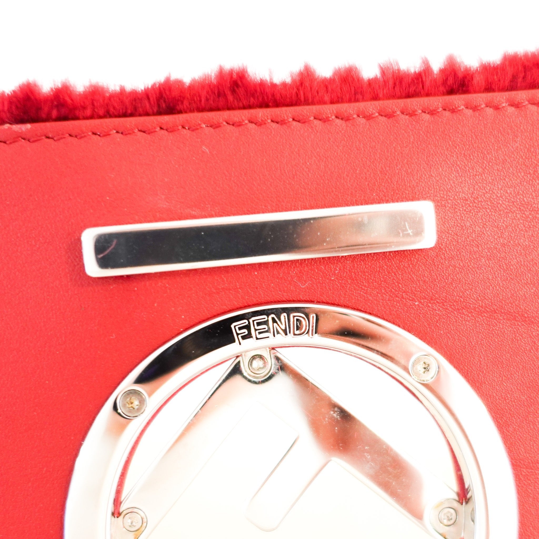 Fendi Kan I F Shoulder Red Velour Bag RRP £1890 | Authentic Preloved - Reloved Again