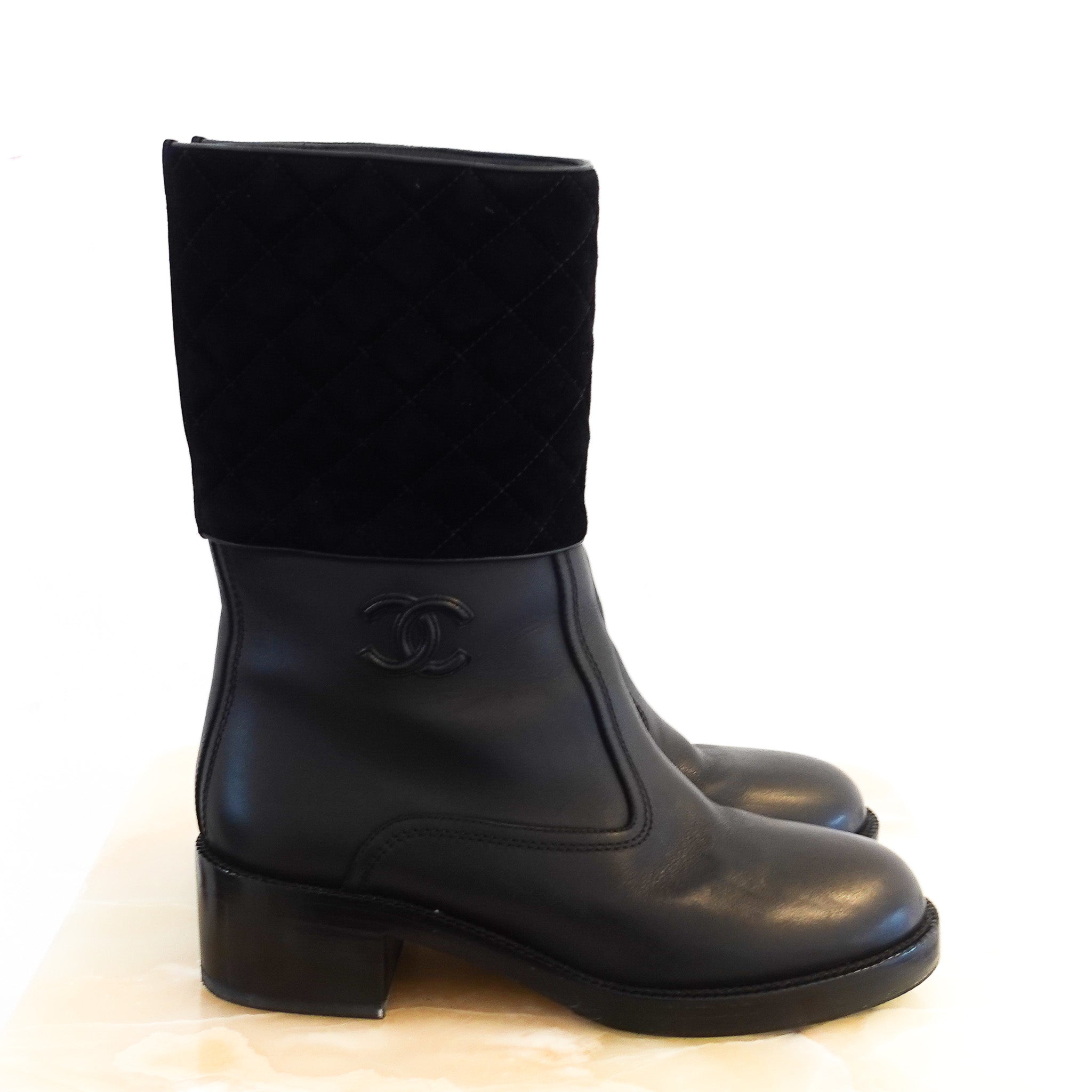Chanel CC Leather Boots RRP £1500 | Authentic Preloved - Reloved Again