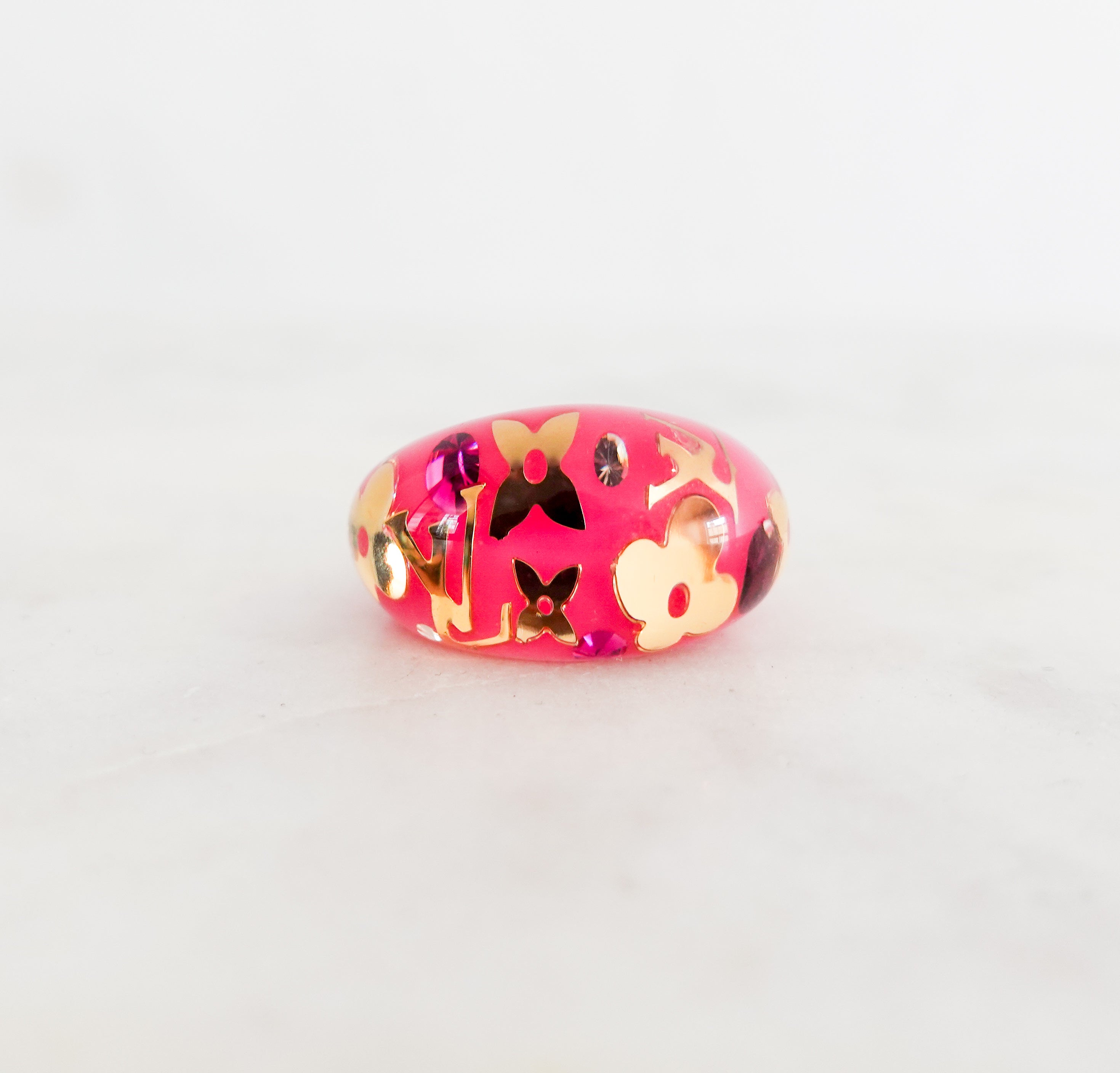 Louis Vuitton Pink Resin Ring RRP £345 | Authentic Preloved