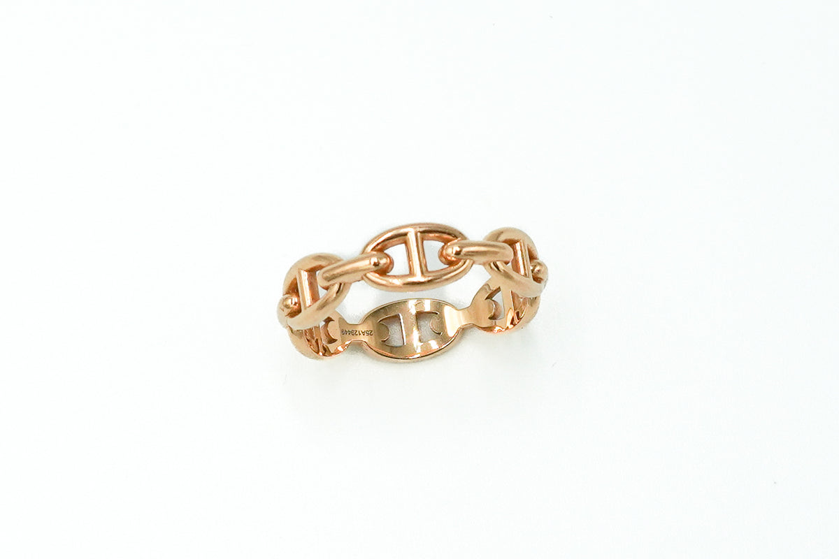 Hermès Chaîne d’Ancre Enchaînée Ring 18ct Rose Gold – Size 59 (RRP £2380) FINAL SALE