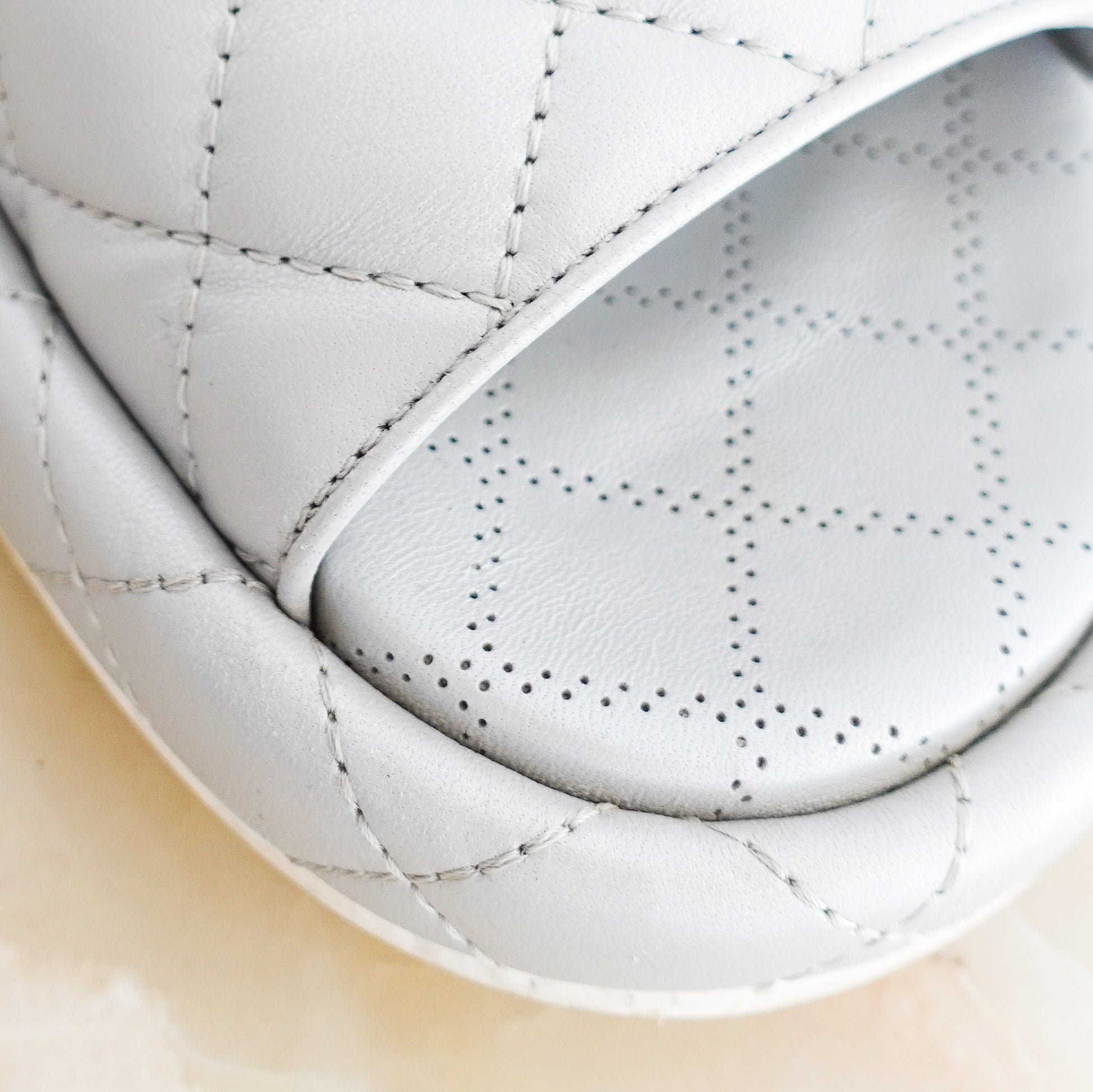 Chanel Quilted Silver Leather Mules Dad Sandals CURRENT SEASON RRP £1.6K | Authentic Preloved - Reloved Again