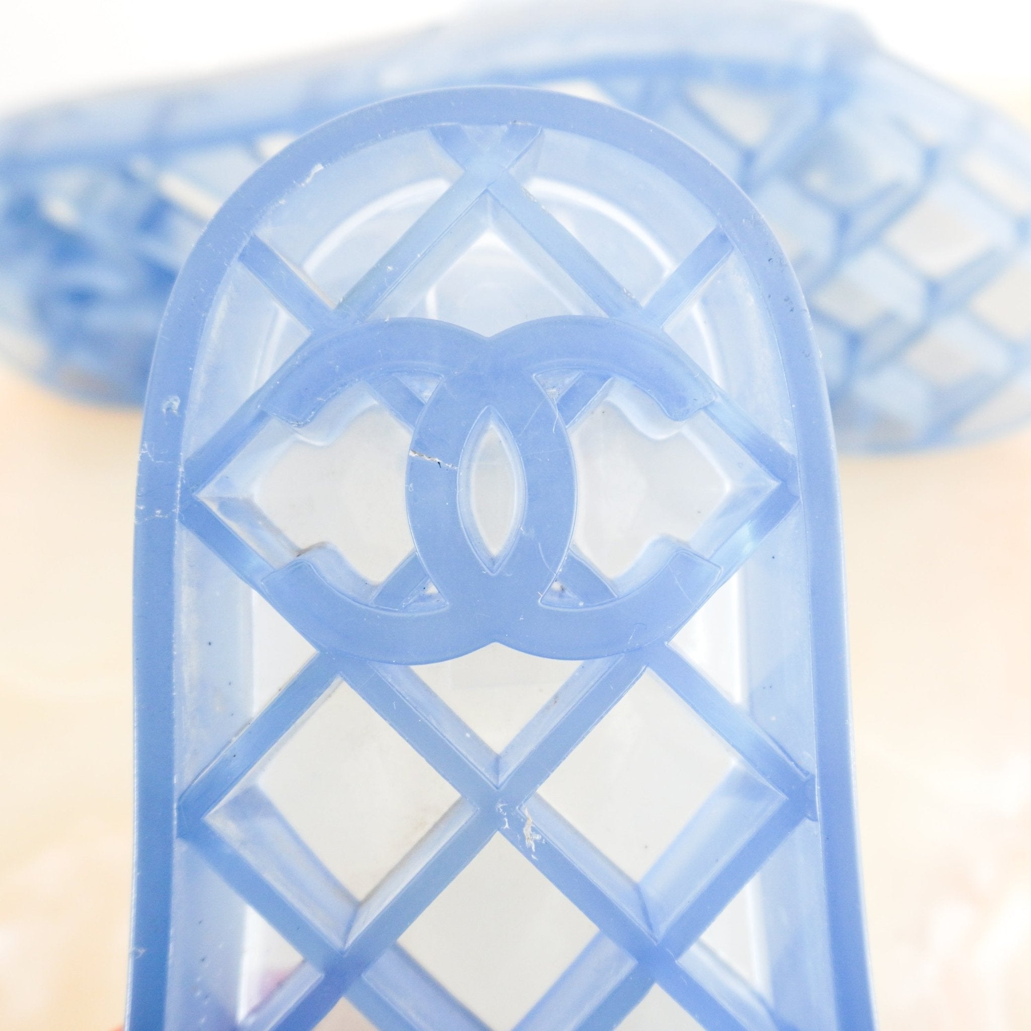 Chanel Blue Jelly Pool Sliders RRP £600 | Authentic Preloved - Reloved Again