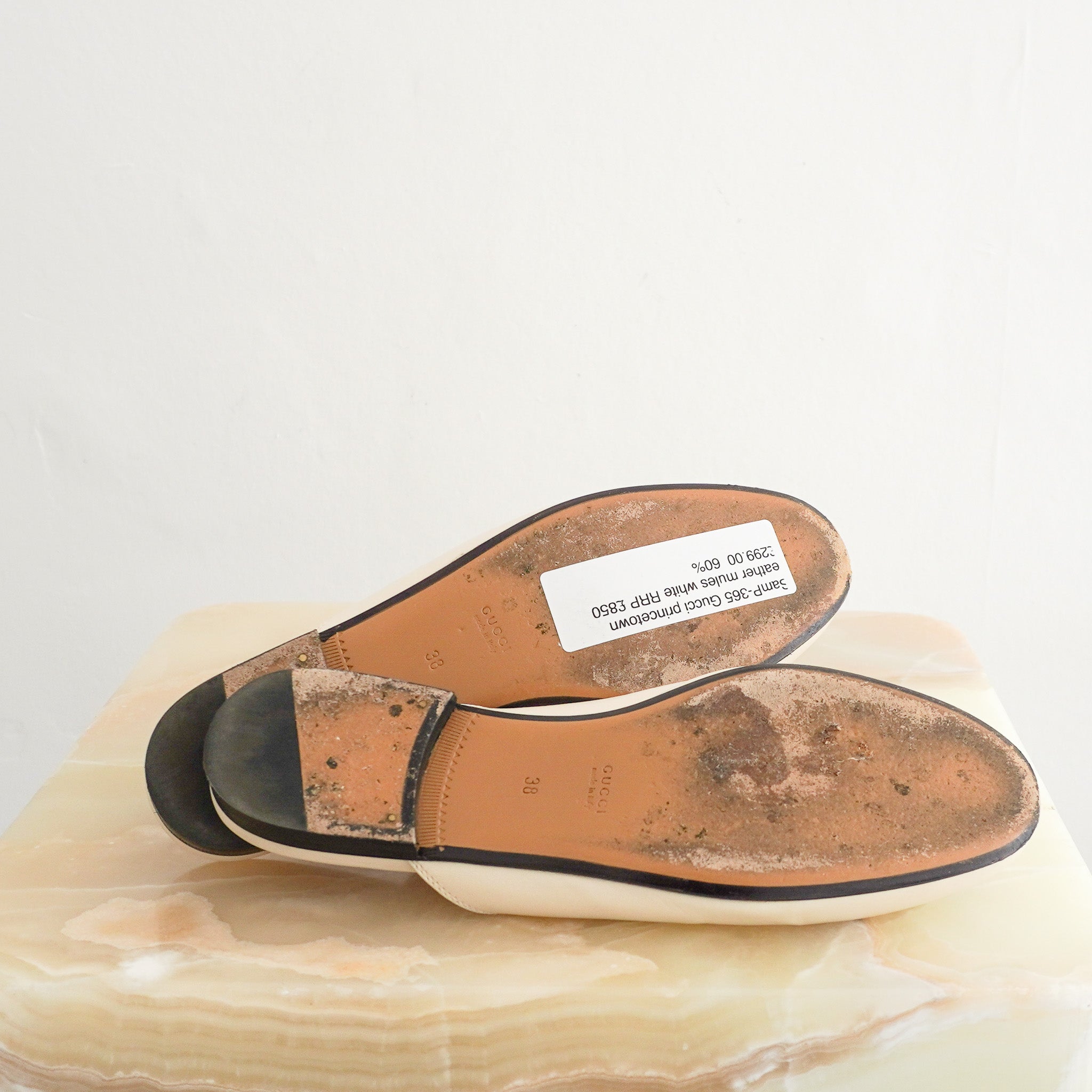 Gucci Princetown Cream Leather Flats RRP £850 | Authentic Preloved