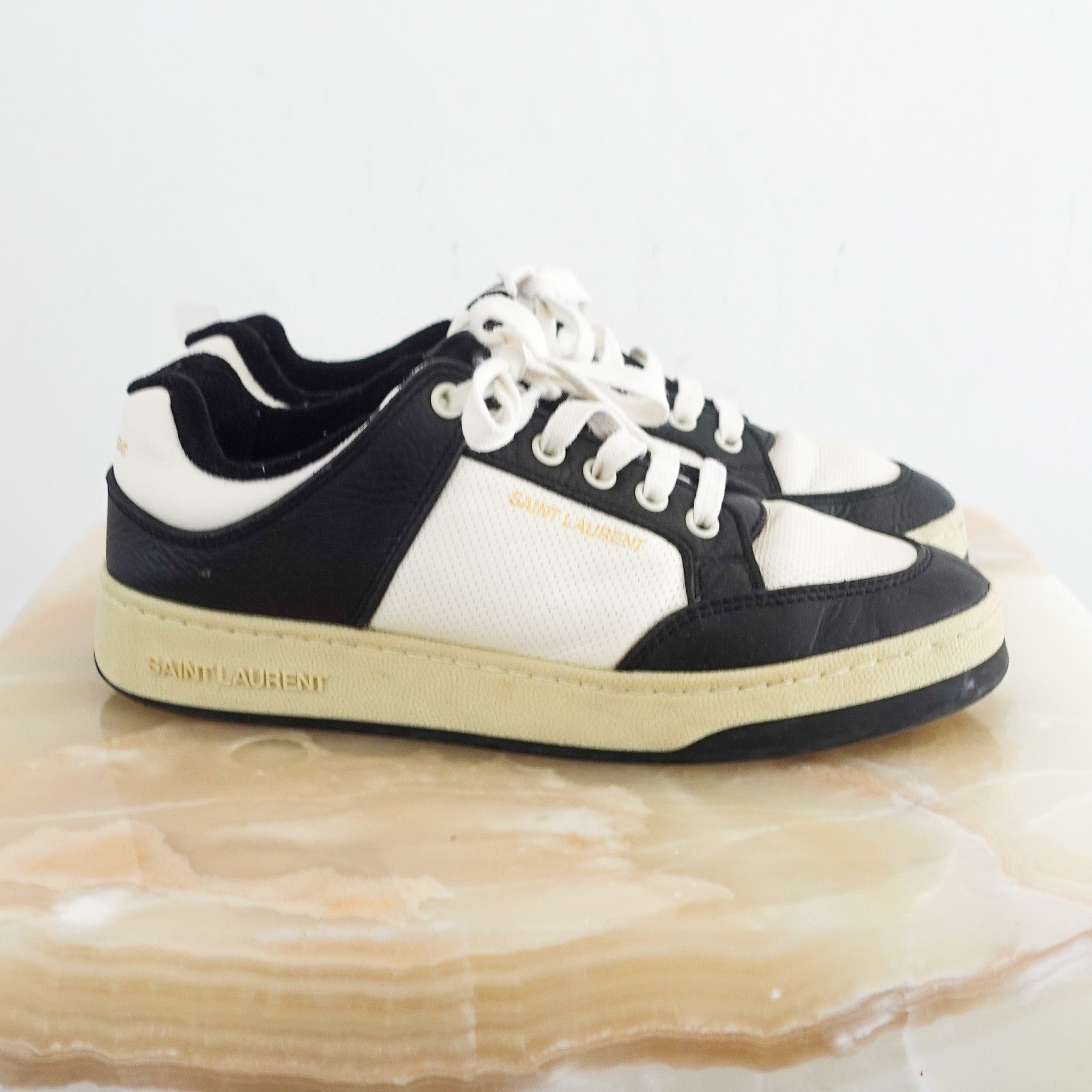 Saint Laurent SL/61 Monochrome Trainers RRP £650 | Authentic Preloved