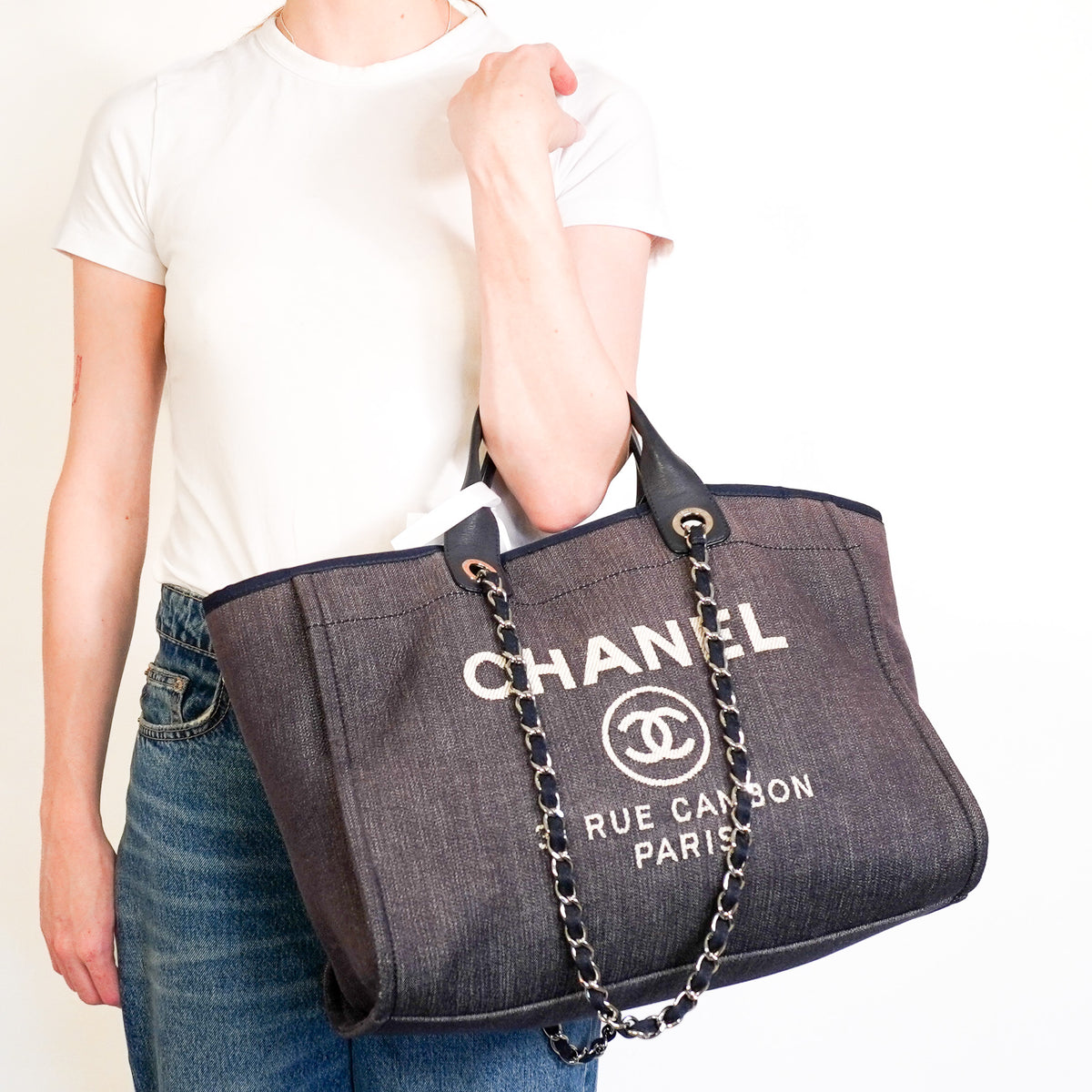 Chanel Deuville Medium Denim Tote Bag (RRP £3800) | Authentic Preloved