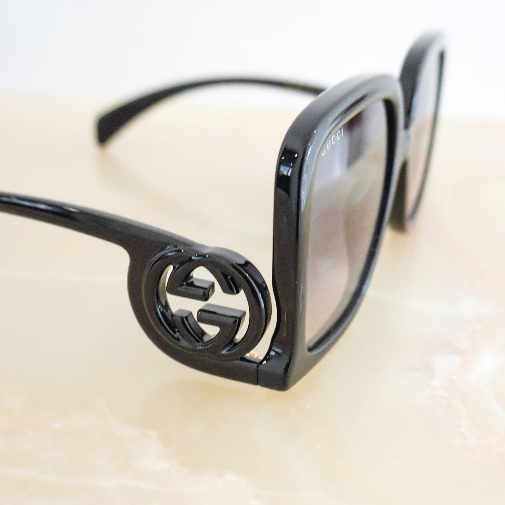 Gucci Oversized Square Sunglasses in Black (RRP £330) | Authentic Preloved FINAL SALE