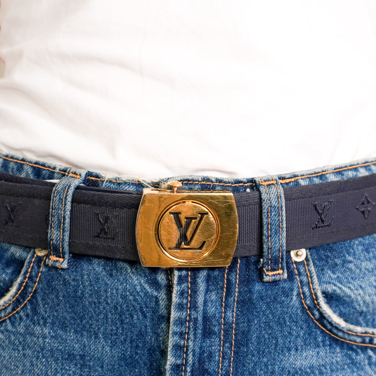 Louis Vuitton Canvas Monogram Buckle Belt | FINAL SALE Authentic Preloved - Reloved Again