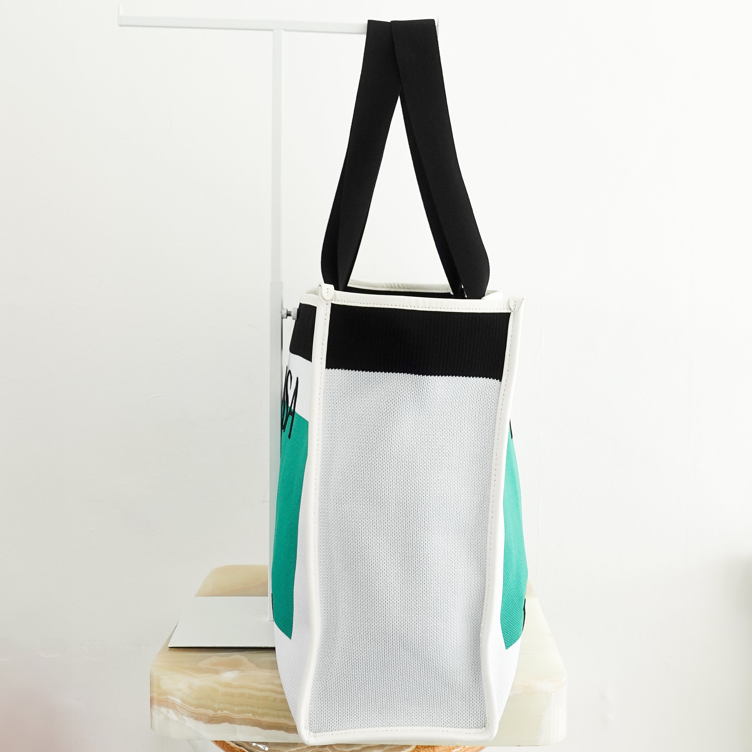 Casa Blanca Paris White, Green & Black Tote Bag RRP £1,200 | Authentic Preloved