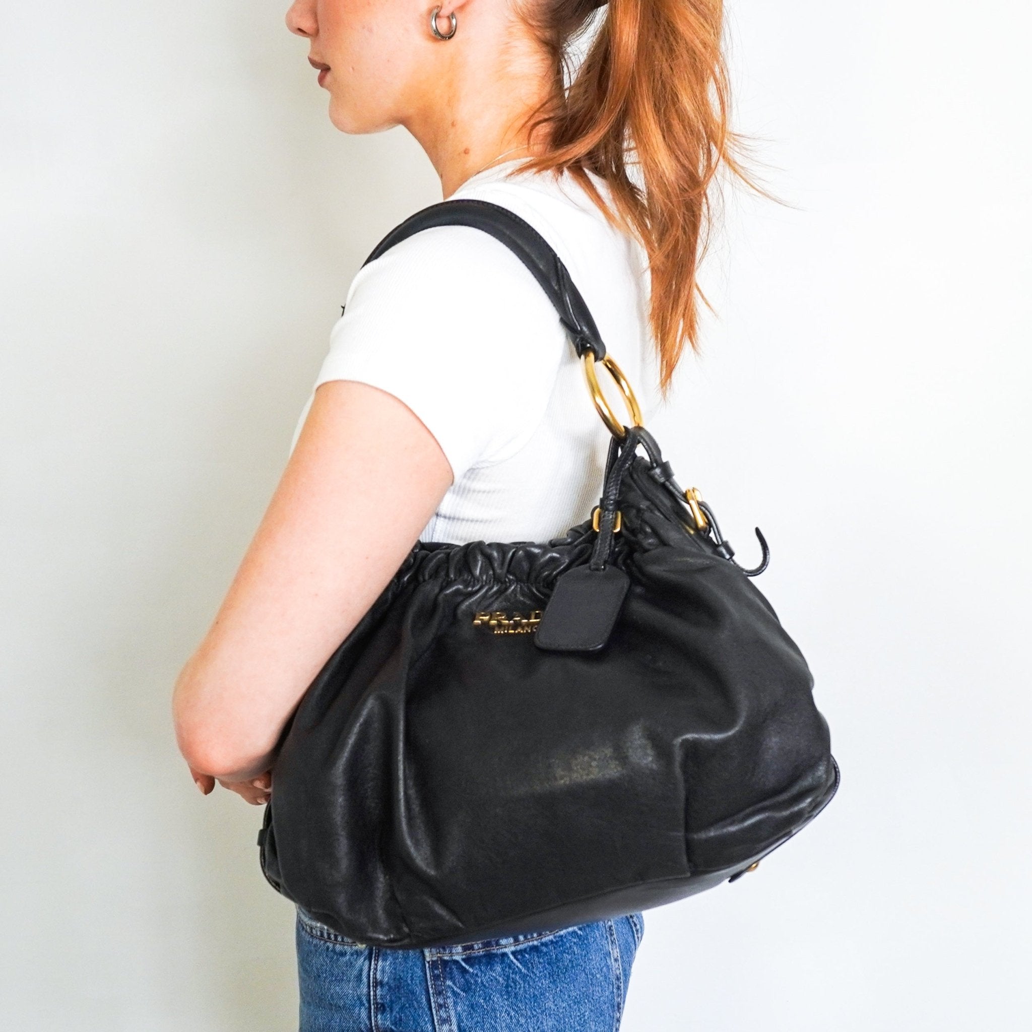 Prada Black Hobo Shoulder Bag RRP £1200 | Authentic Preloved - Reloved Again