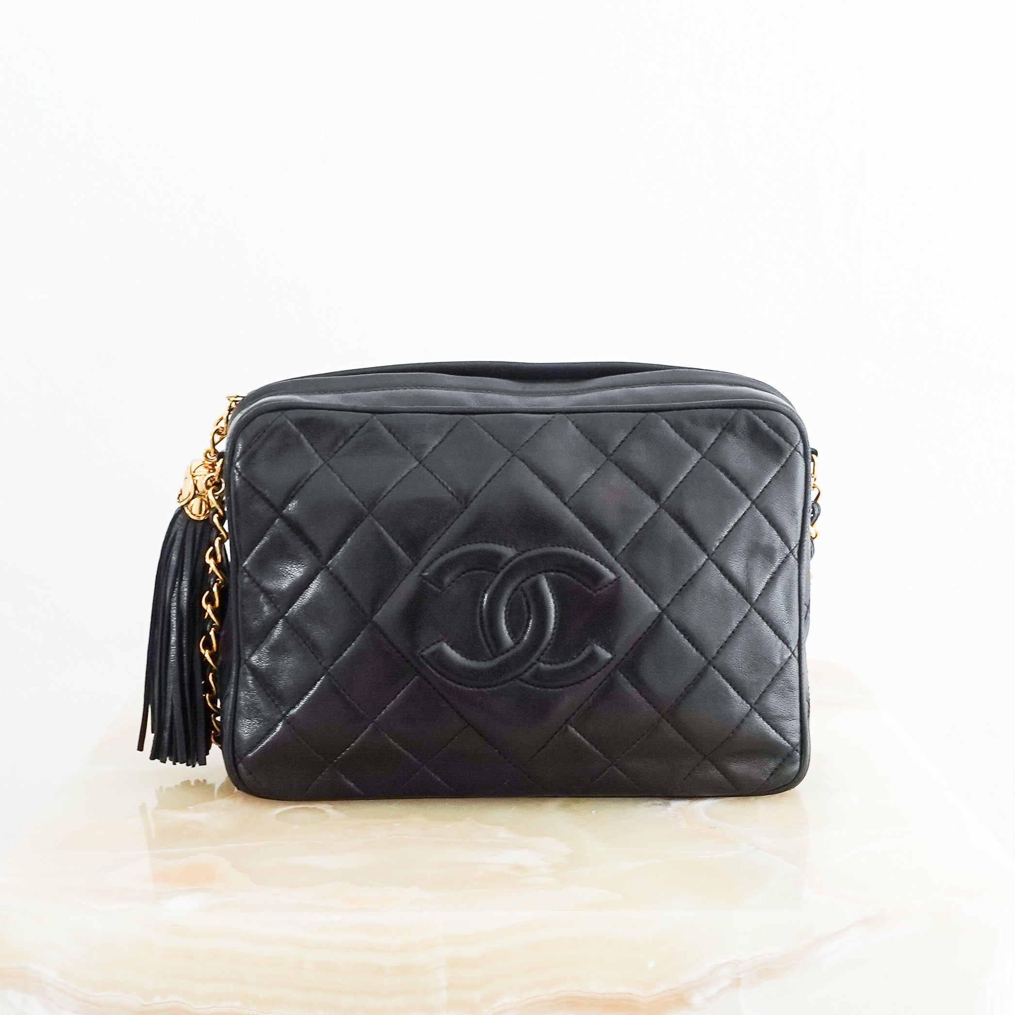 Chanel Karl Lagerfeld era Black Lambskin Camera Bag RRP £5,000 | Authentic Preloved - Reloved Again