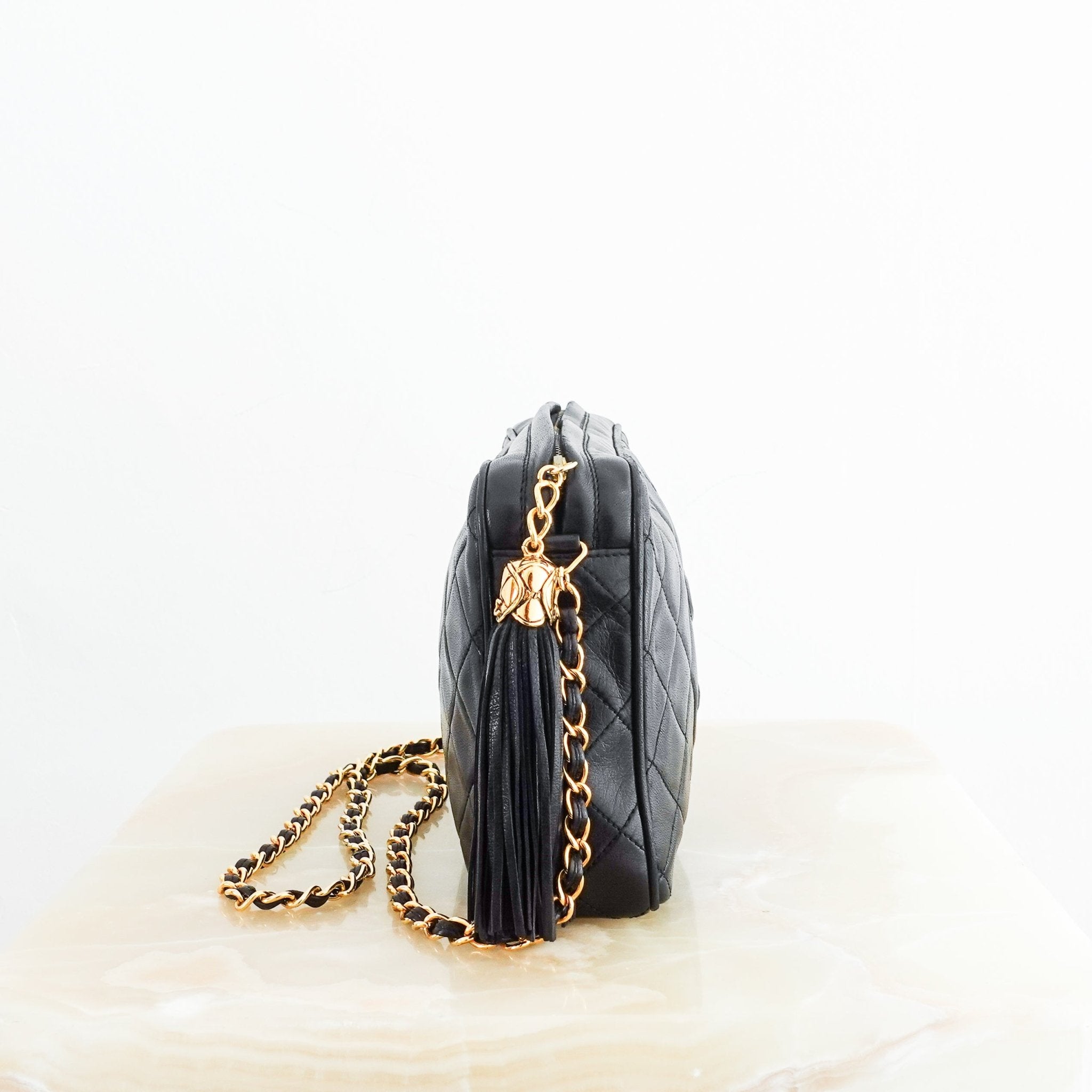 Chanel Karl Lagerfeld era Black Lambskin Camera Bag RRP £5,000 | Authentic Preloved - Reloved Again