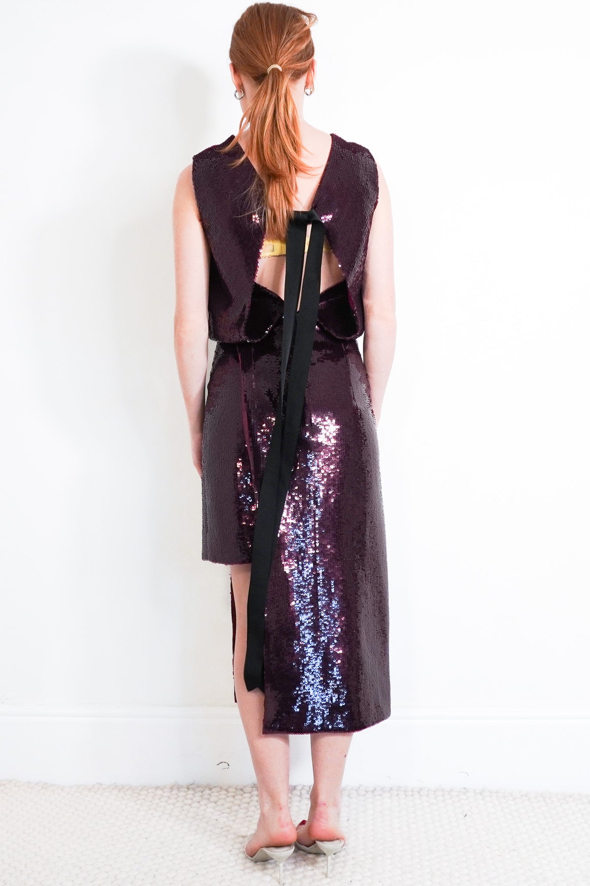 NEW Huishan Zhang Red Sequin Dress UK 8 (RRP 1500) | Authentic Preloved - Reloved Again