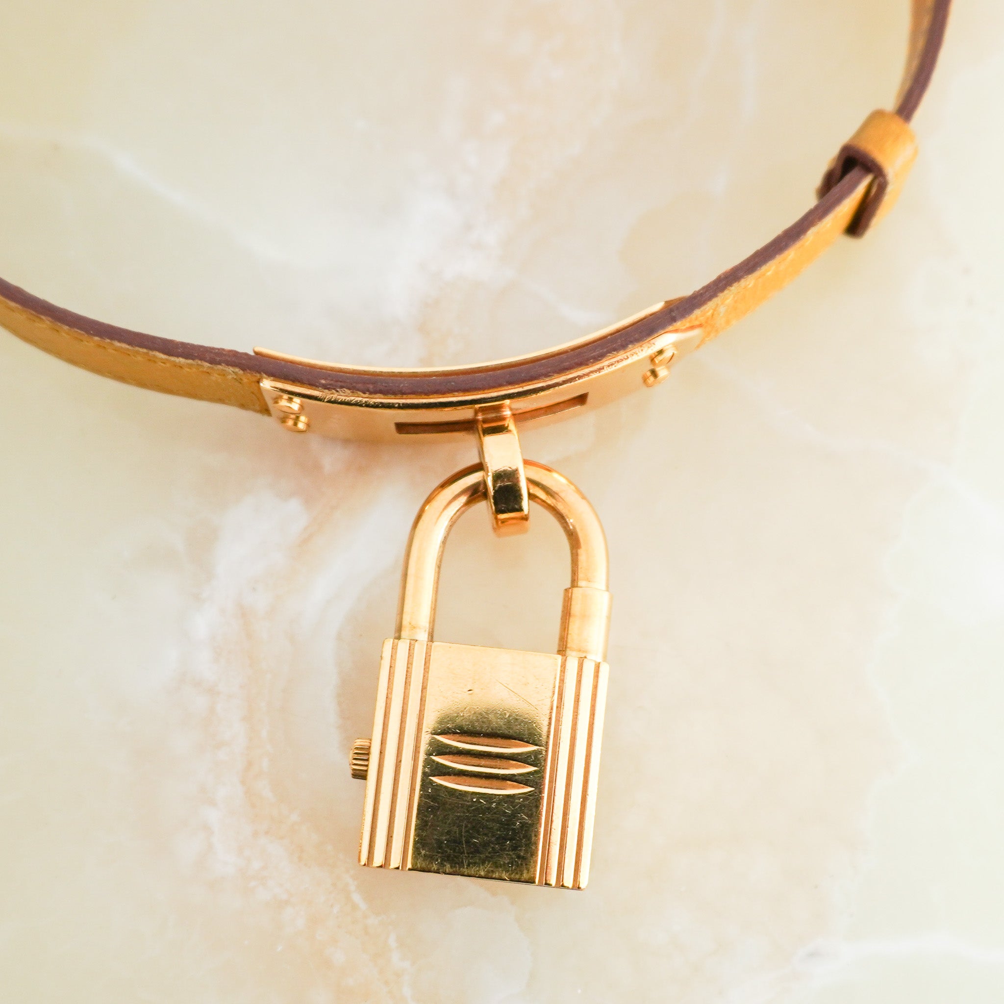 Hermes Vintage Kelly Padlock Watch in Jaune Ambre | Authentic Preloved FINAL SALE - Reloved Again