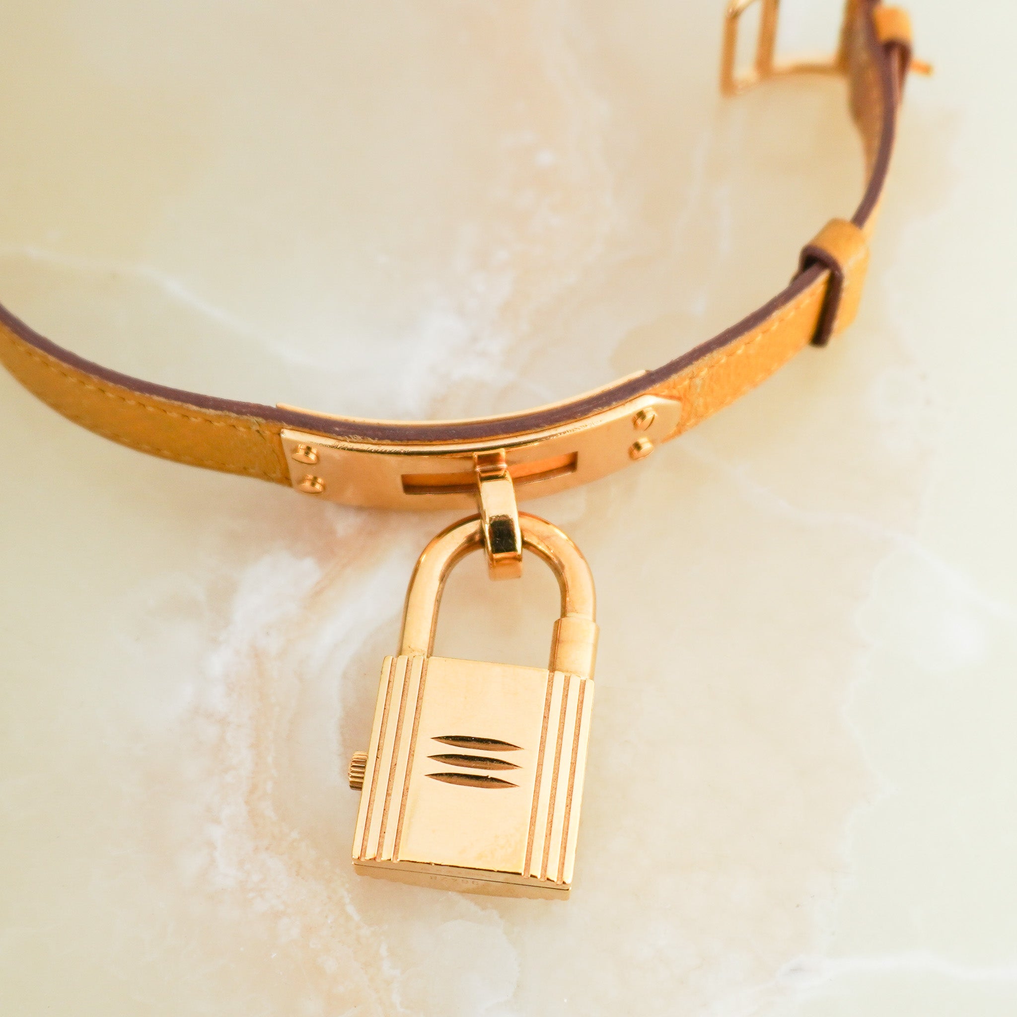 Hermes Vintage Kelly Padlock Watch in Jaune Ambre | Authentic Preloved FINAL SALE - Reloved Again