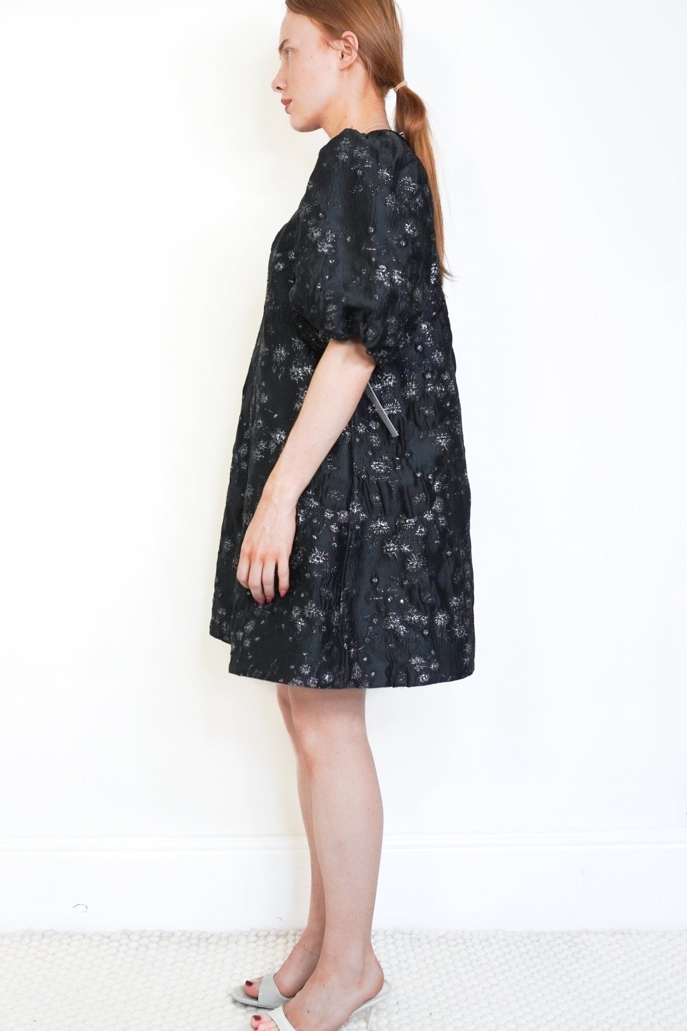 NEW GANNI Black/Silver 3D Jacquard A-Line Mini Dress (RRP £305) | Authentic & Preloved FINAL SALE - Reloved Again