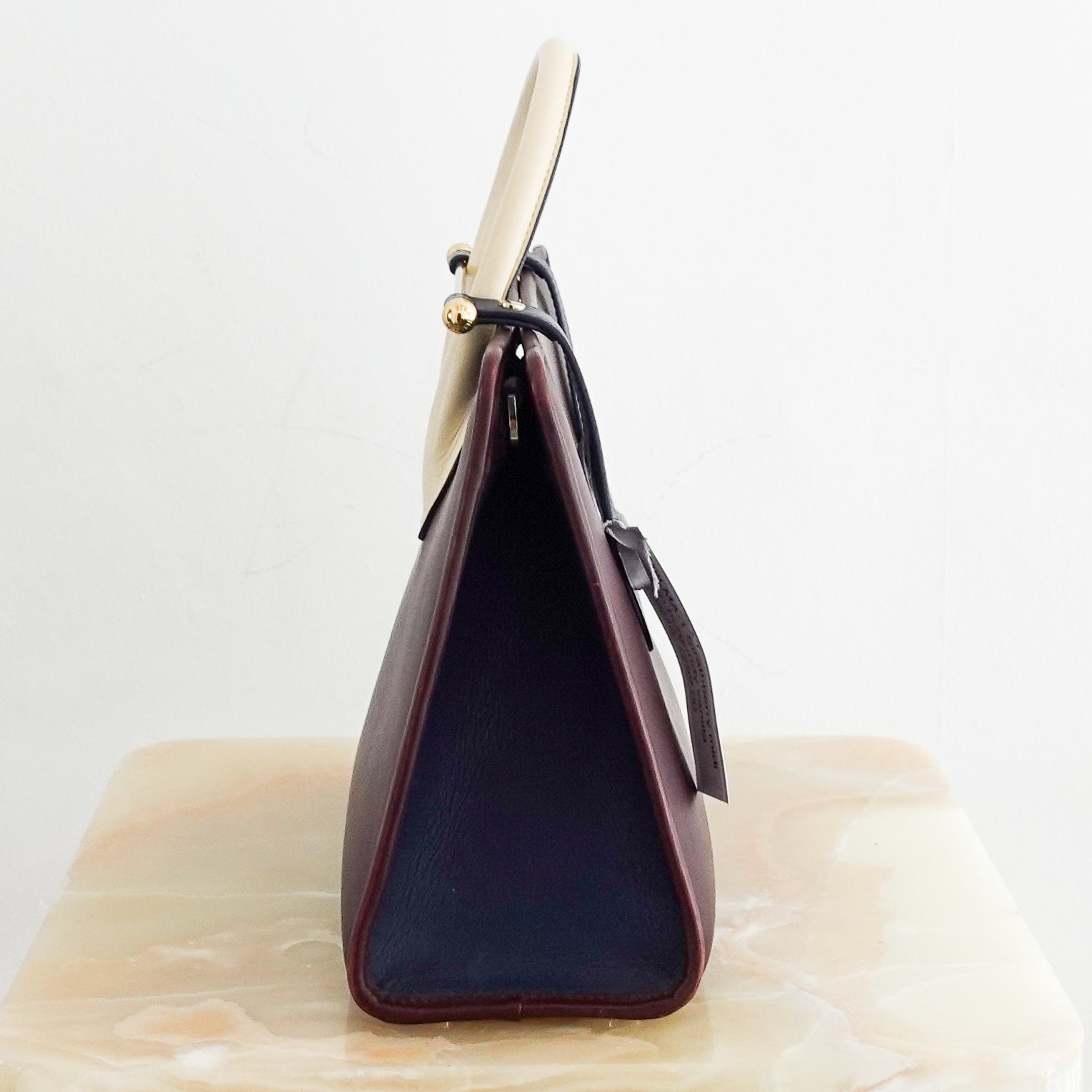 Strathberry Burgundy Vanilla Midi Tote with Asymmetrical Handles RRP £640 | Authentic Preloved