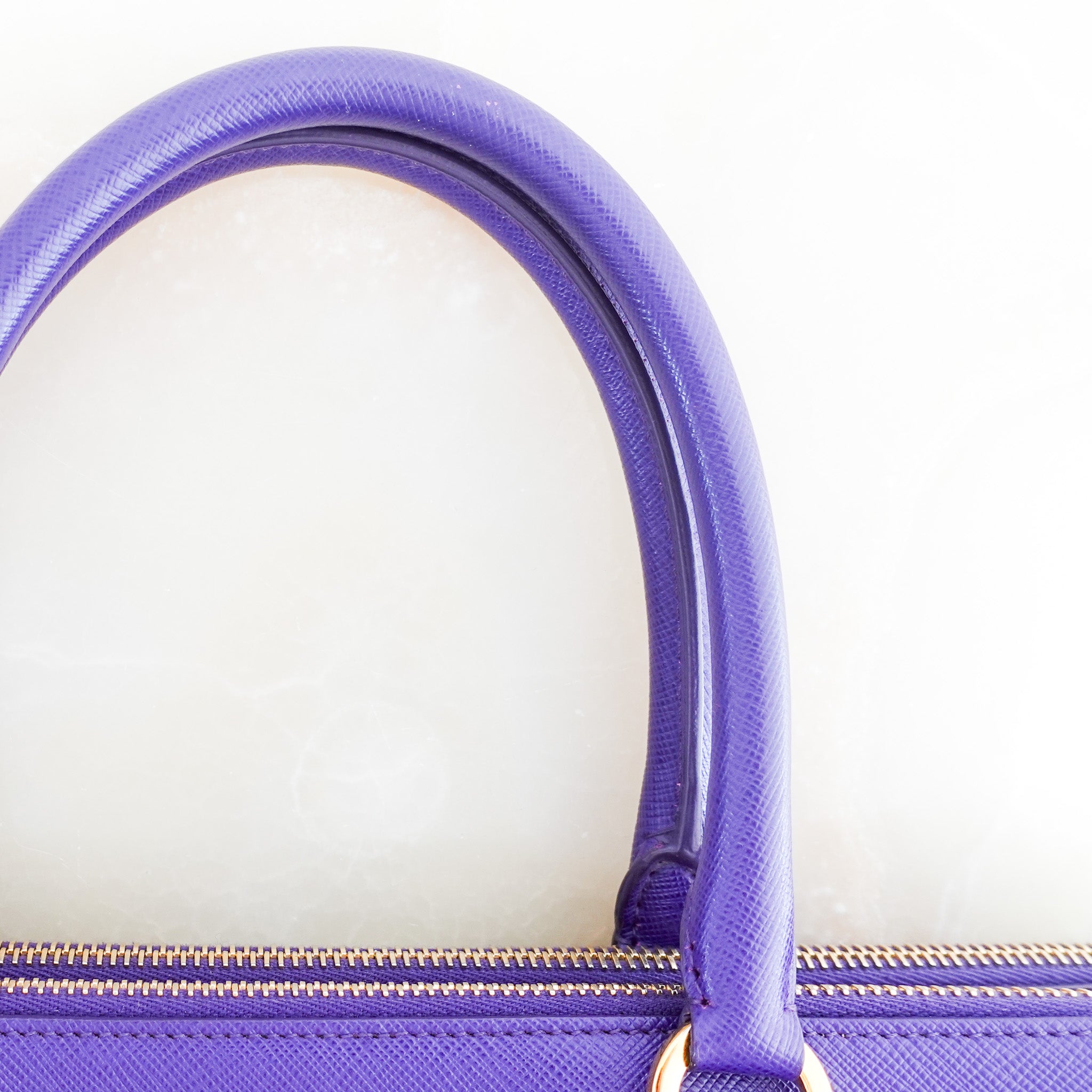 Prada Galleria Double Flap Tote Purple Saffiano RRP £3.5k | Authentic Preloved