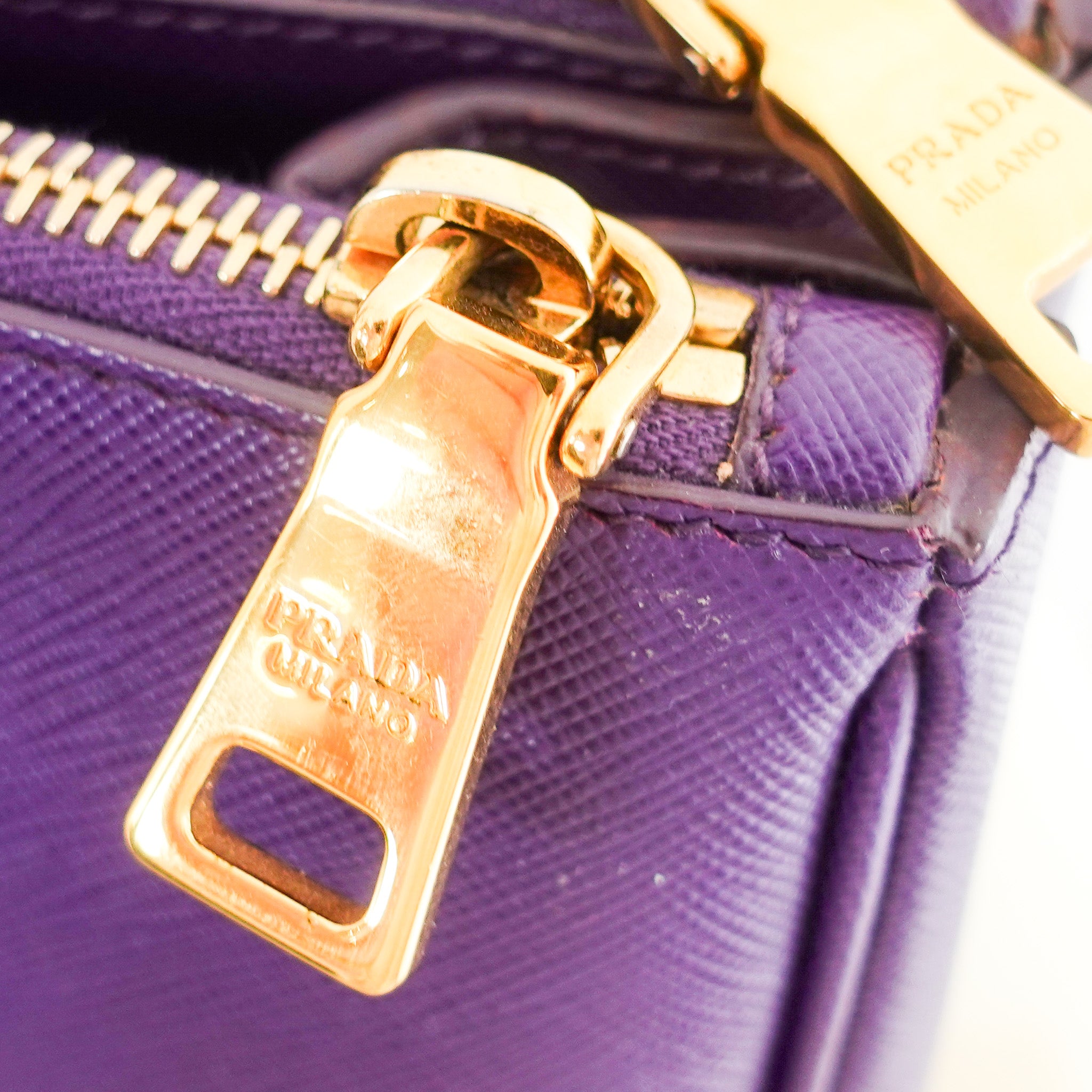 Prada Galleria Double Flap Tote Purple Saffiano RRP £3.5k | Authentic Preloved