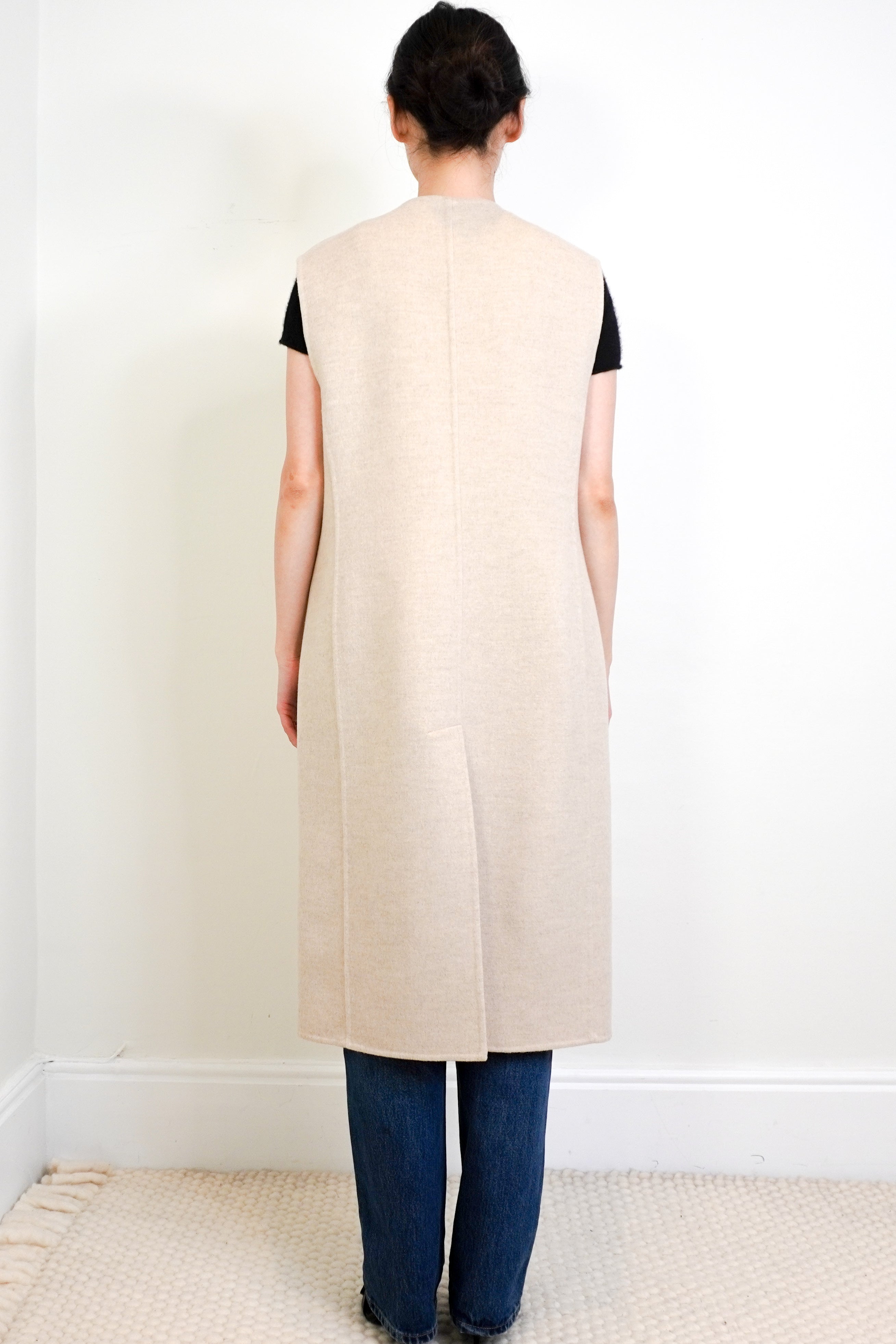 NEW Hermes Beige Long Droit Cashmere Gilet RRP £4K | Authentic Preloved