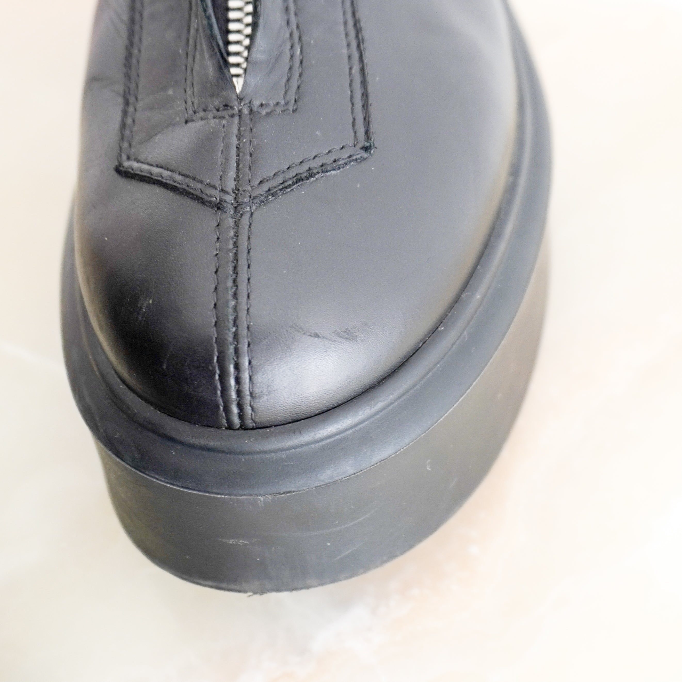 The Row Zipped Boot I Black Leather Platform Boots (RRP £1450) | Authentic Preloved