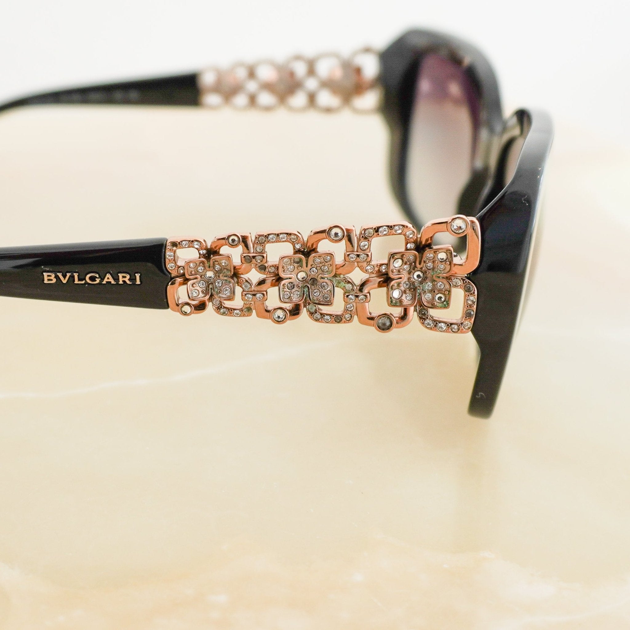 Bvlgari Black Giardini Italiani Embellished Sunglasses BV8167B (RRP £331) | Authentic Preloved FINAL SALE - Reloved Again