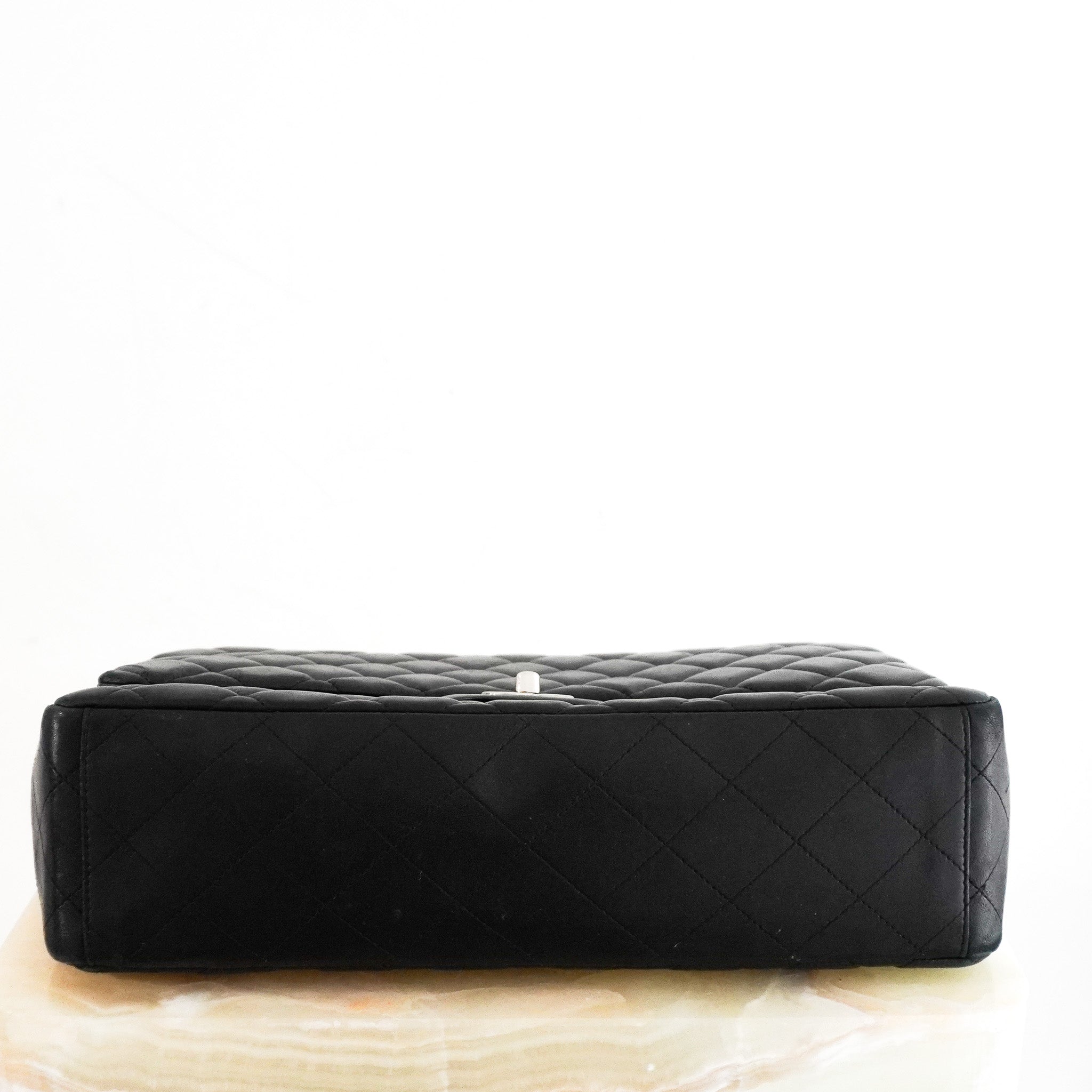 Chanel Maxi Lambskin Classic Single Flap Bag Black RRP £10000 | Authentic Preloved - Reloved Again