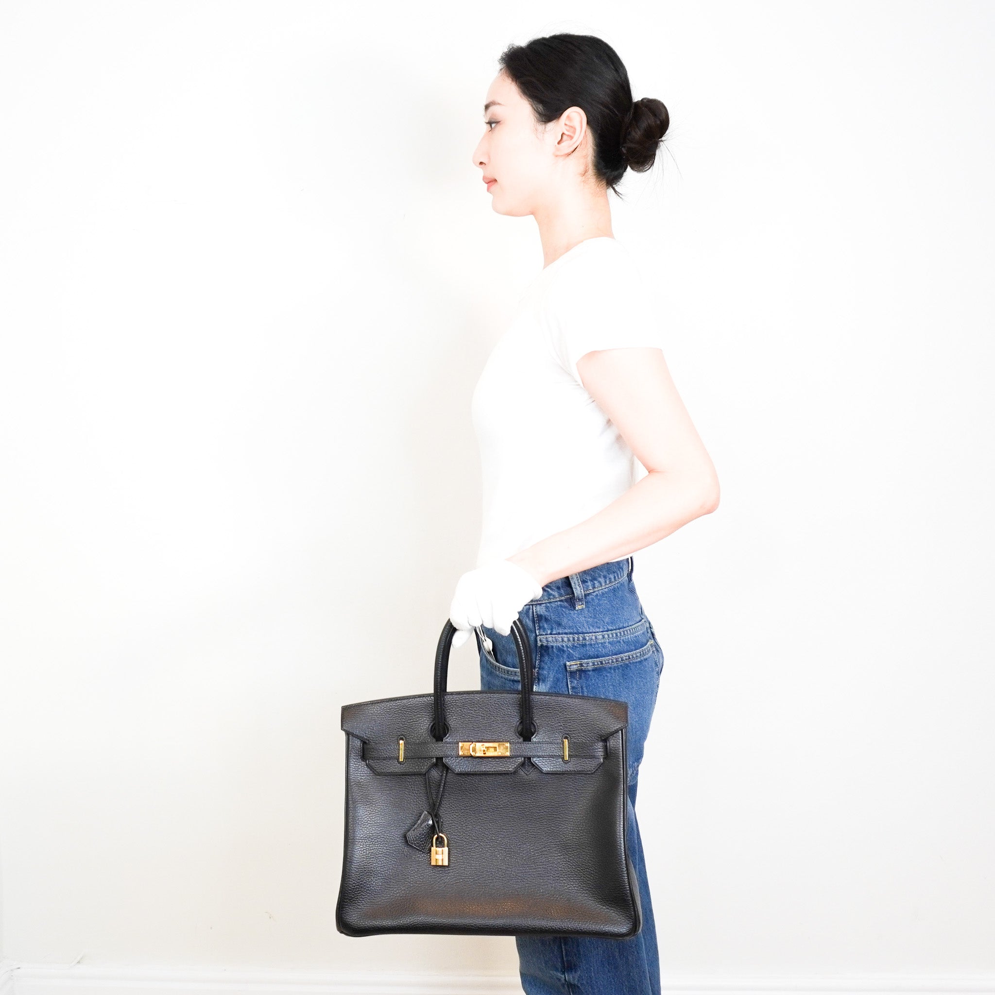 Hérmes Birkin 35 En Cuir Ardennes Noir Retourne with Gold Hardware | Authentic Preloved - Reloved Again