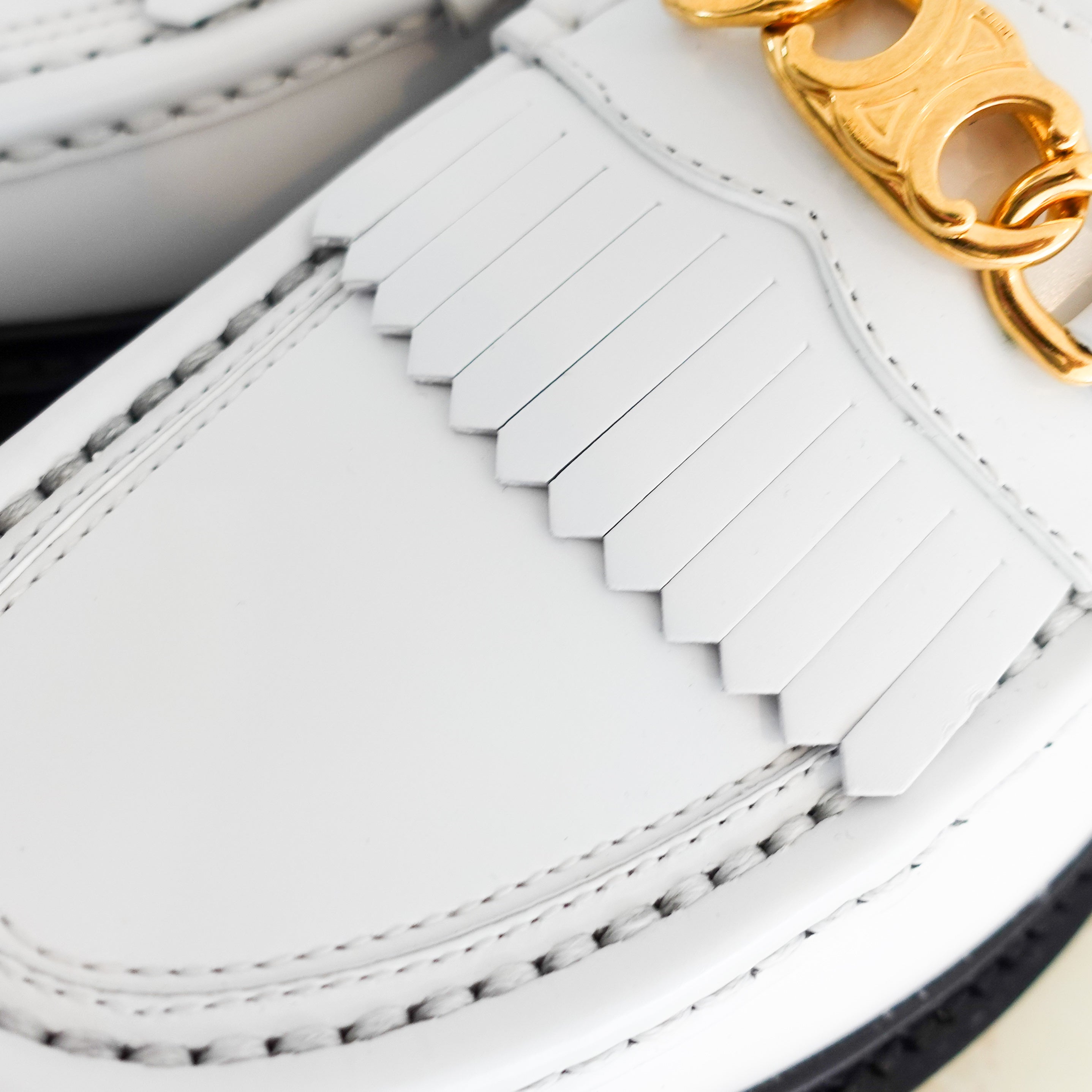 NEW CELINE White Penny Loafers RRP £850 | AUthentic Preloved