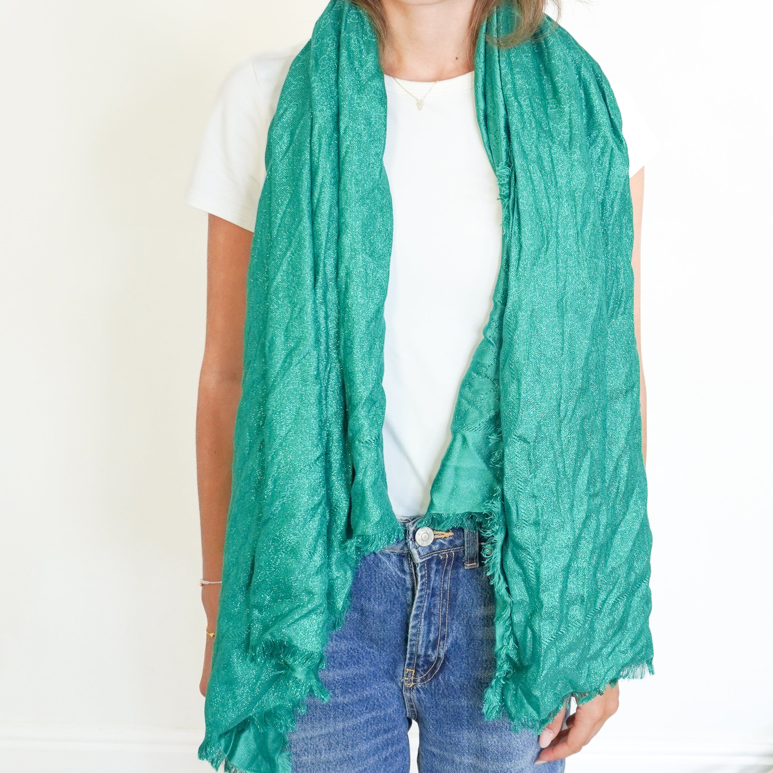 Gucci GG Monogram Green Wool Shawl (RRP £550) | Authentic Preloved FINAL SALE