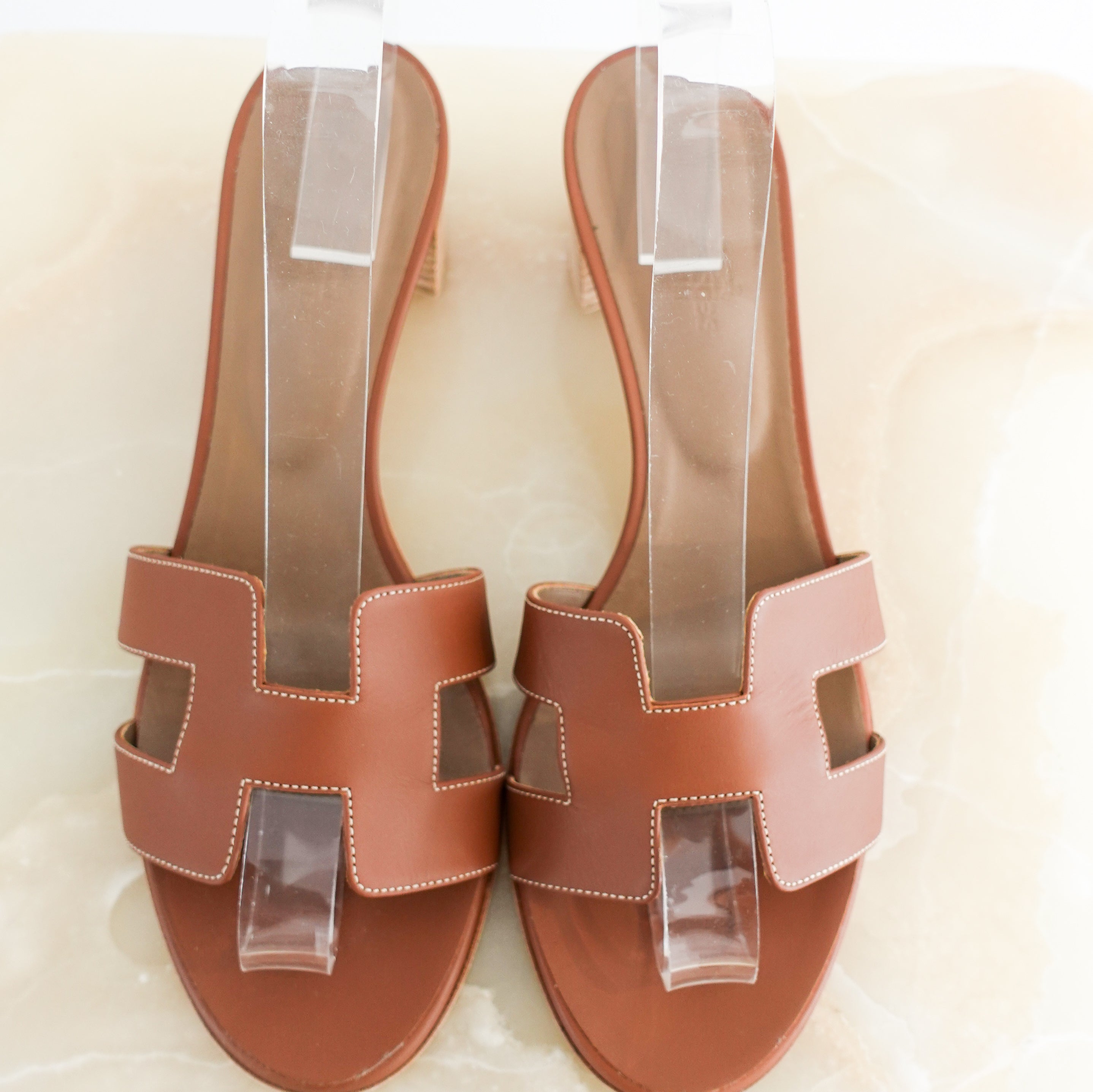 Hermes Oasis Heeled Sandal Brown RRP £650 | Authentic Preloved
